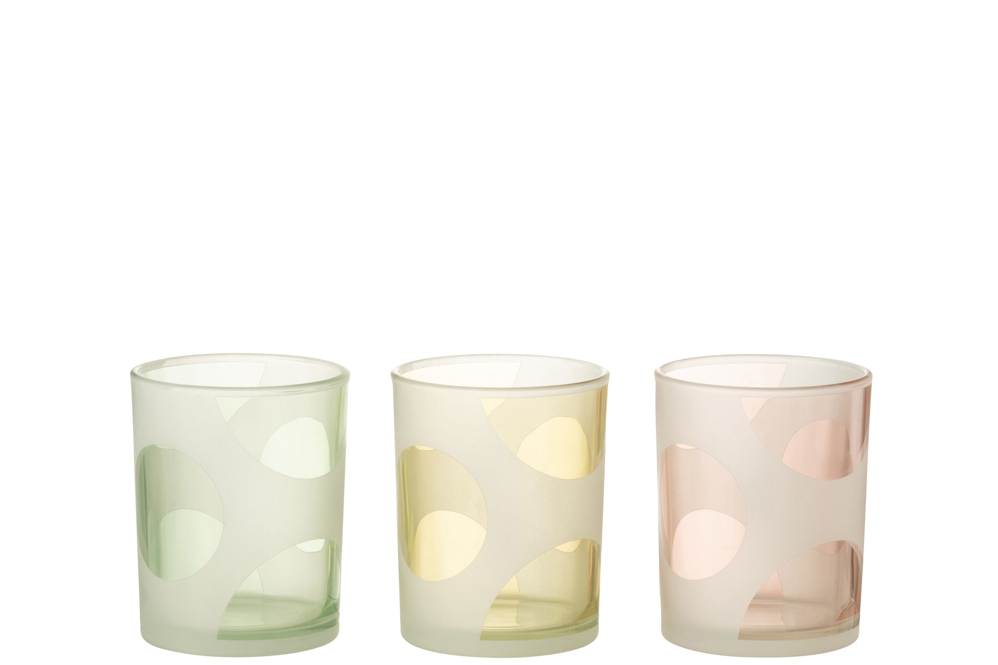Hurricane Rounds Glass Mix Pastel Medium Assortment Of 3