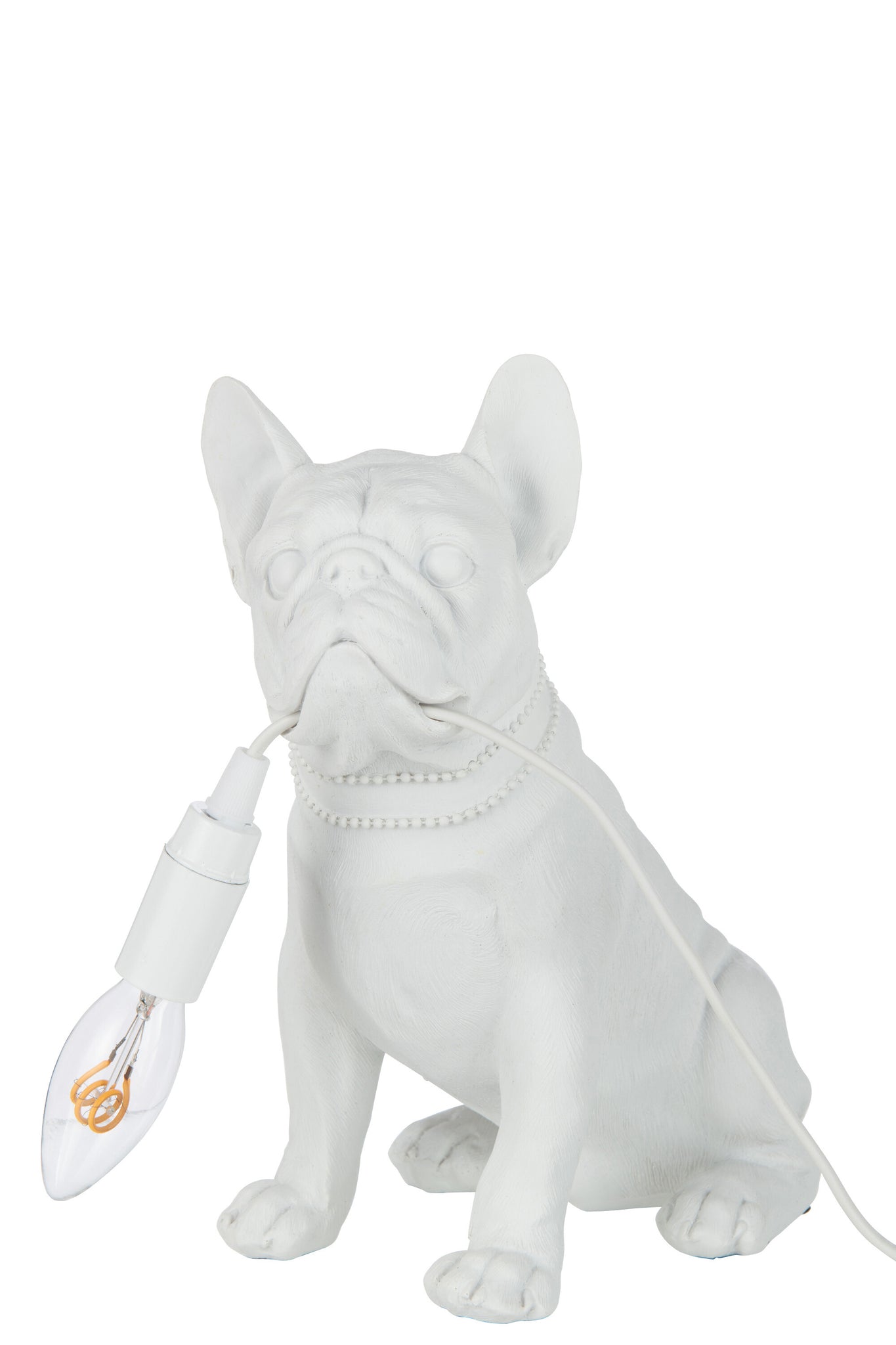 Lamp Bulldog Poly White