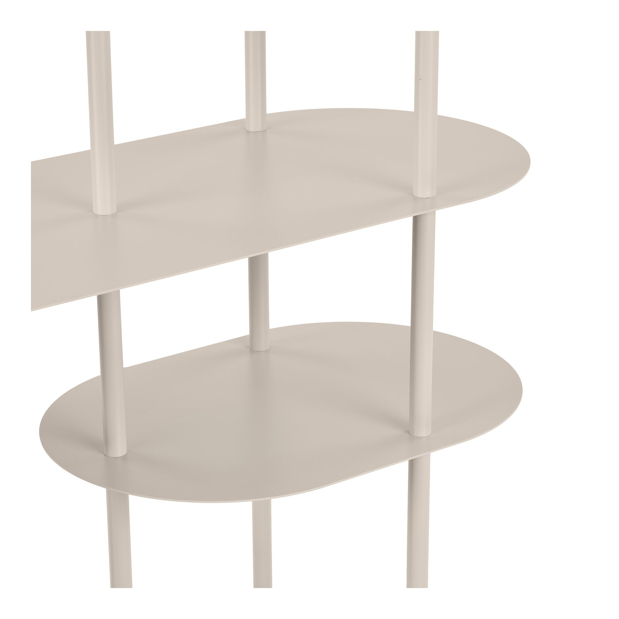 Rieti Shelving Unit - Shelving unit, 5 shelves, asymmetrical, metal, sand 31x118x139 cm