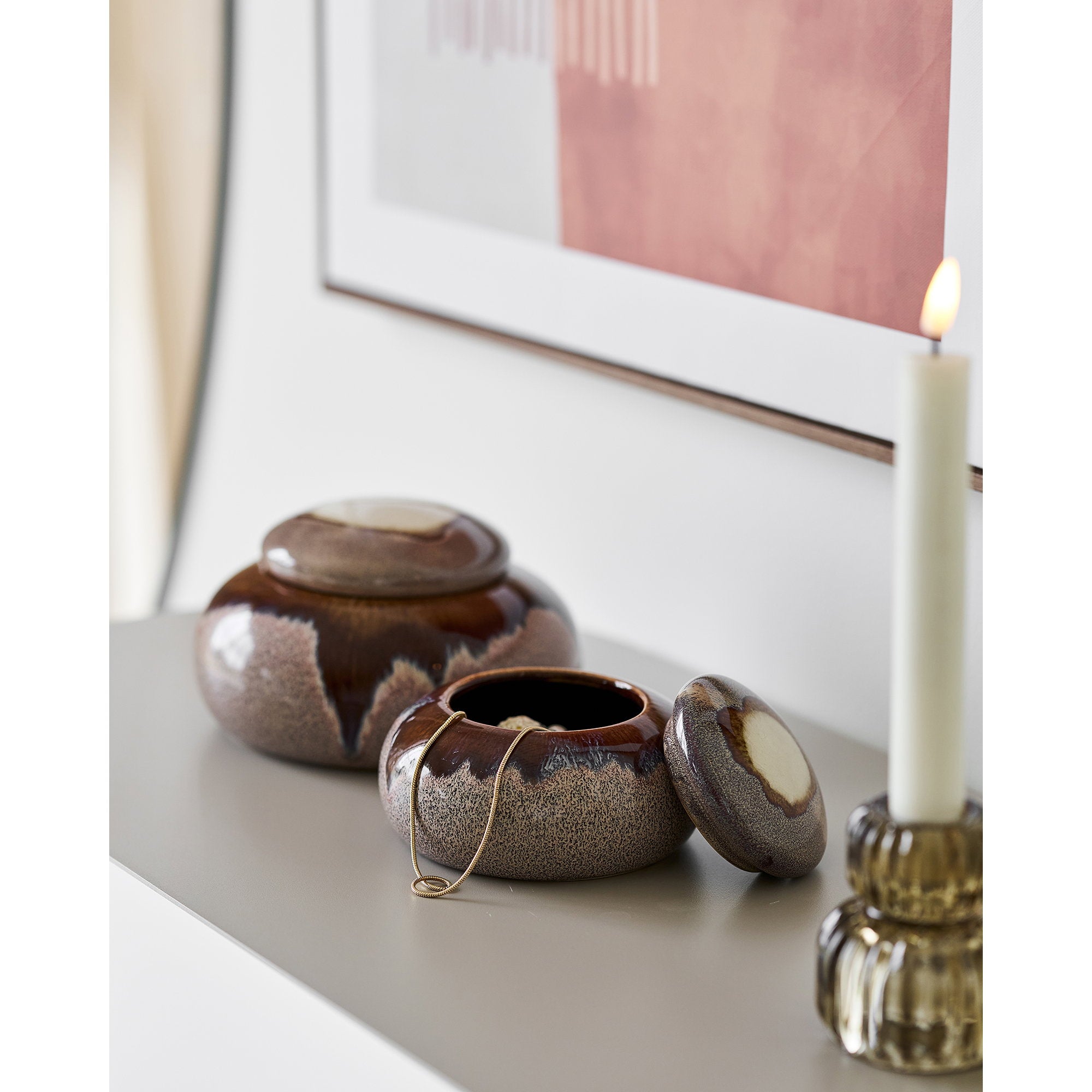Rieti Shelving Unit - Shelving unit, 4 shelves, metal, sand 31x118x97 cm