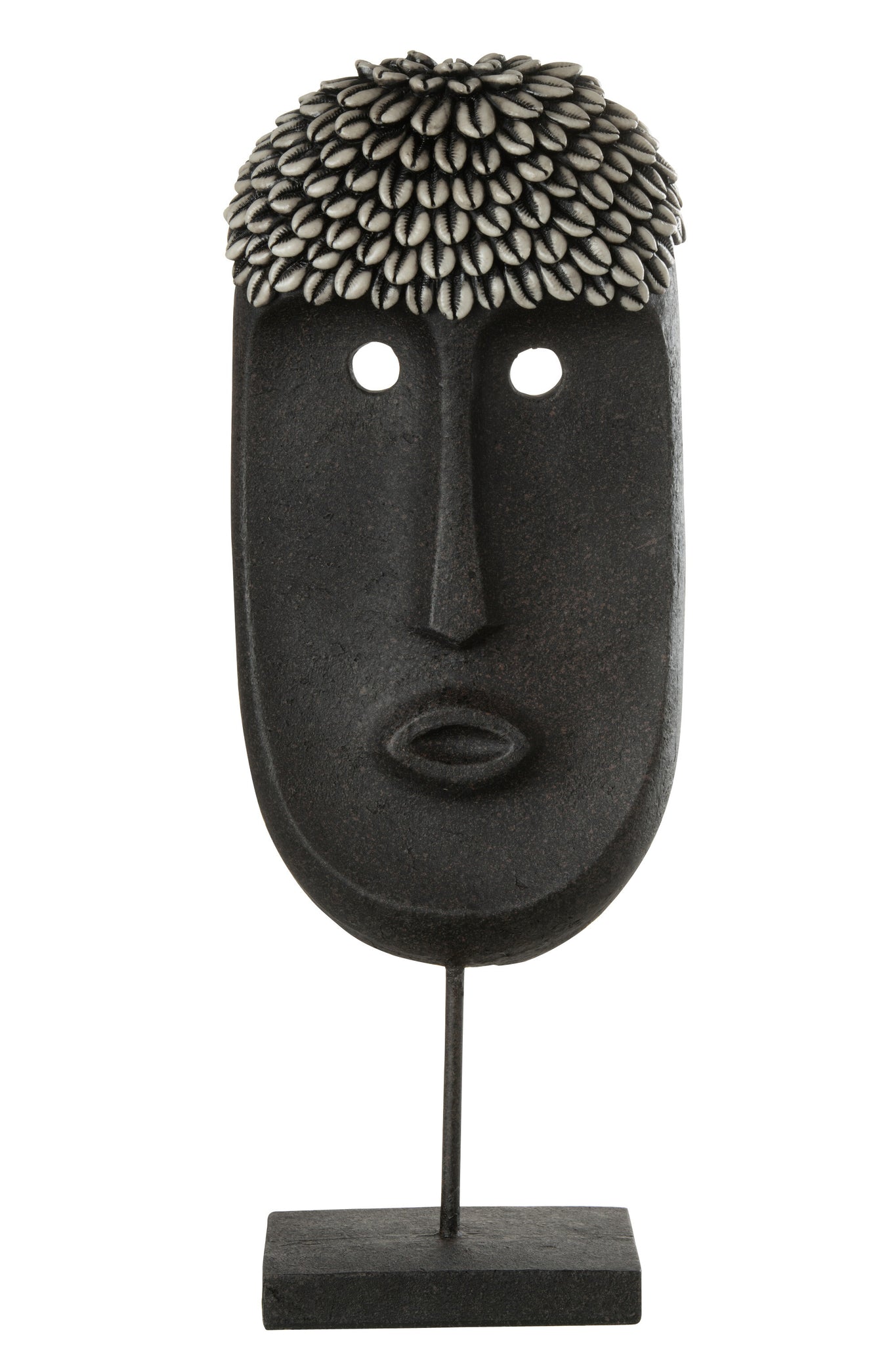 Face Stand Ethnic Stone/Resin Black Large