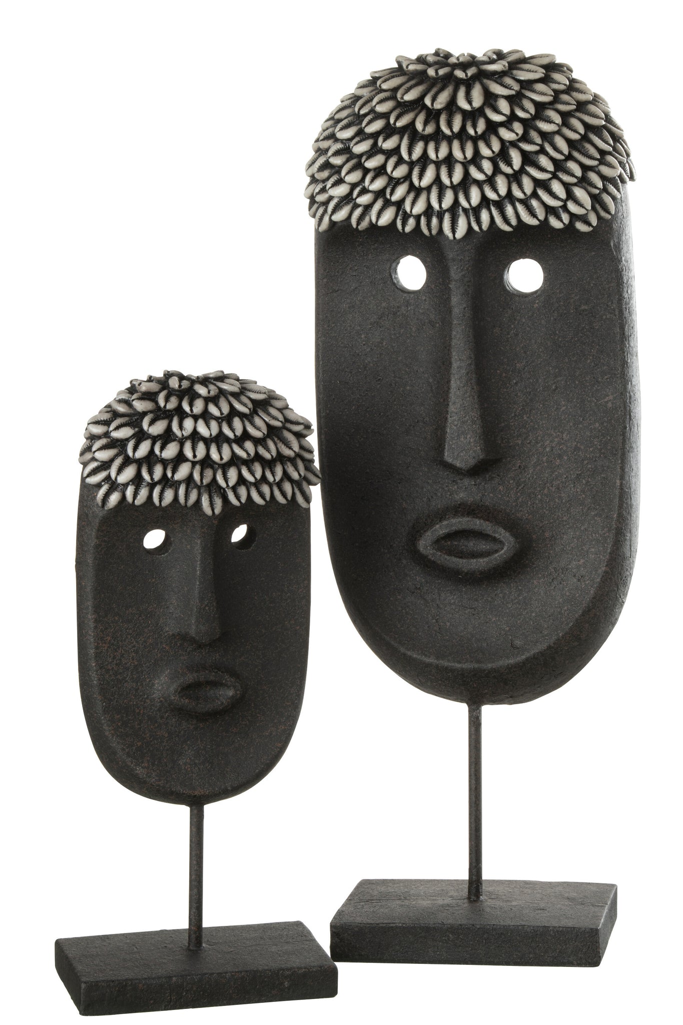 Face Stand Ethnic Stone/Resin Black Large