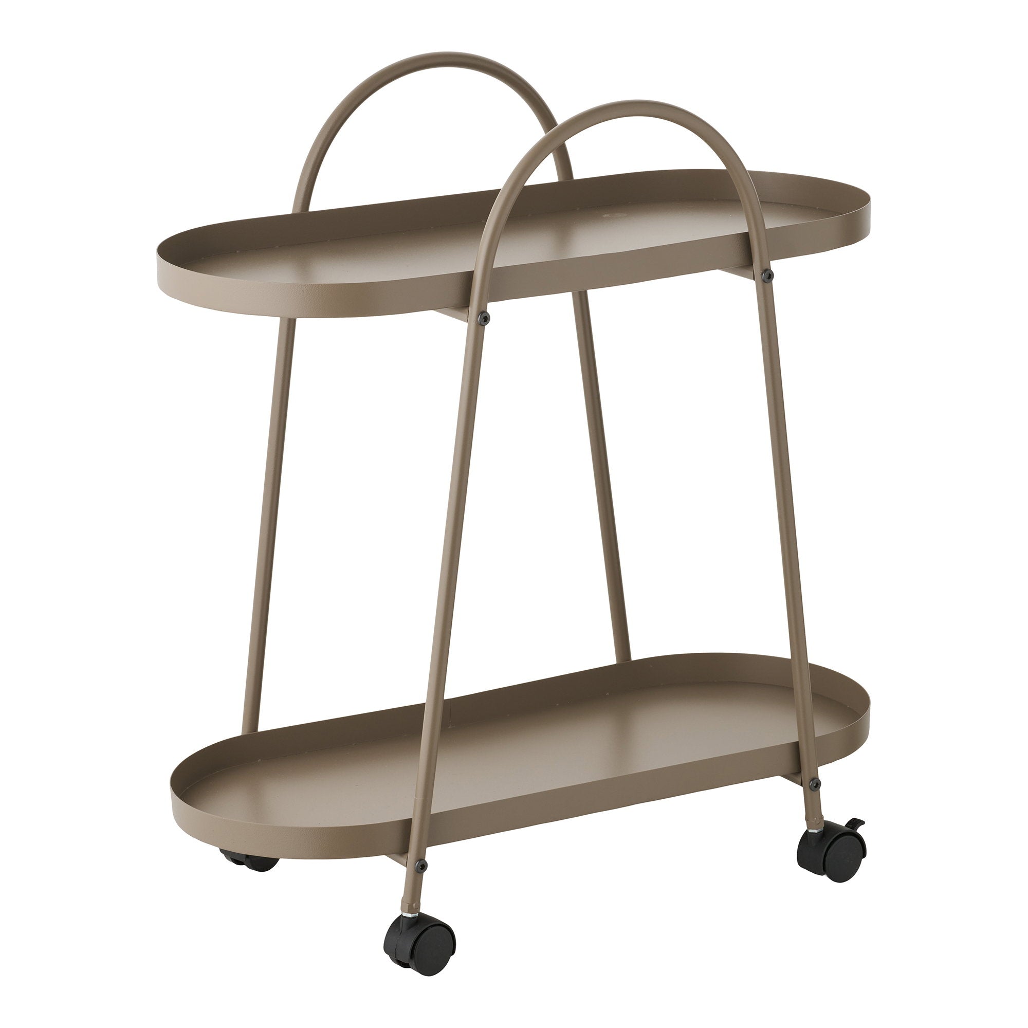 Empoli Bar Trolley - Bar trolley, 2 shelves, steel, brown 27,5x60x64 cm