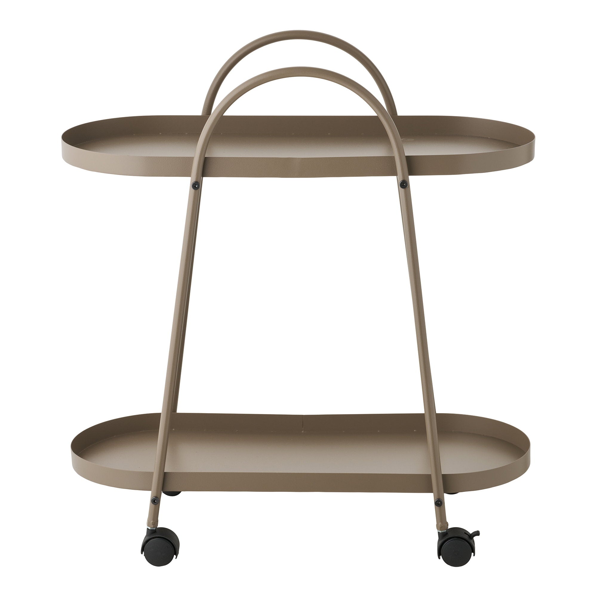 Empoli Bar Trolley - Bar trolley, 2 shelves, steel, brown 27,5x60x64 cm