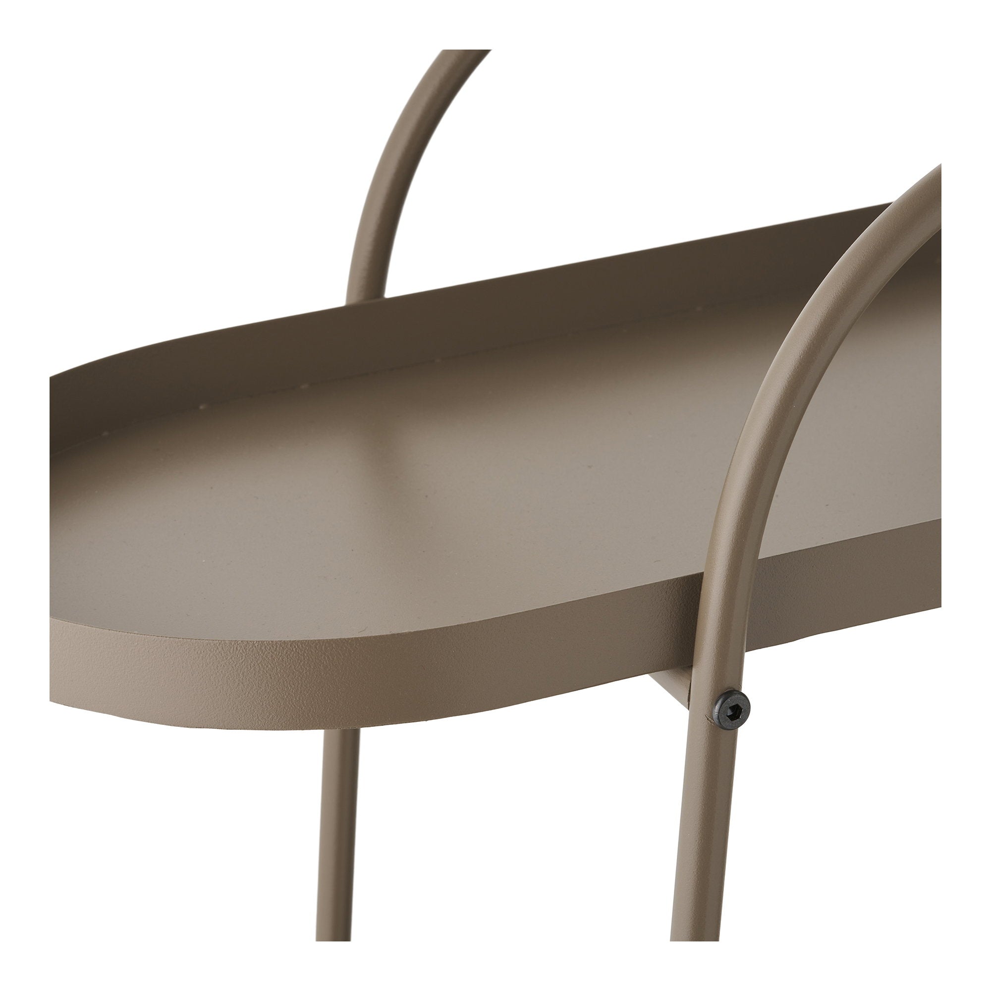 Empoli Bar Trolley - Bar trolley, 2 shelves, steel, brown 27,5x60x64 cm