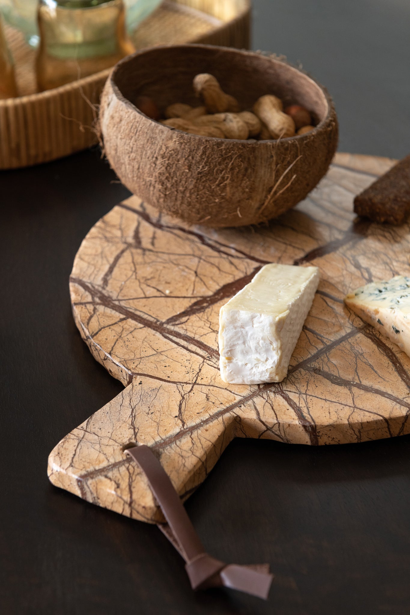 Cutting Board Oni Round Marble Brown/Ochre