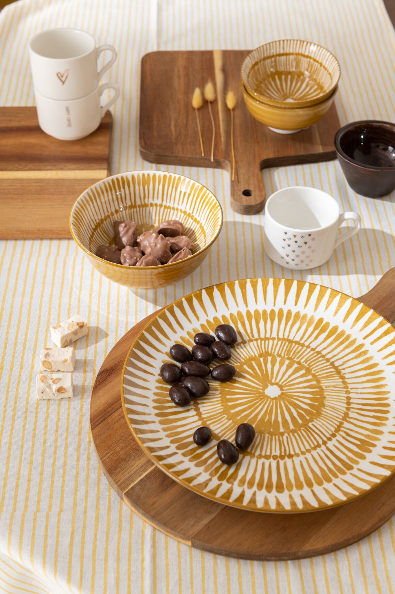 Bowl Jam Porcelain White/Ochre Large