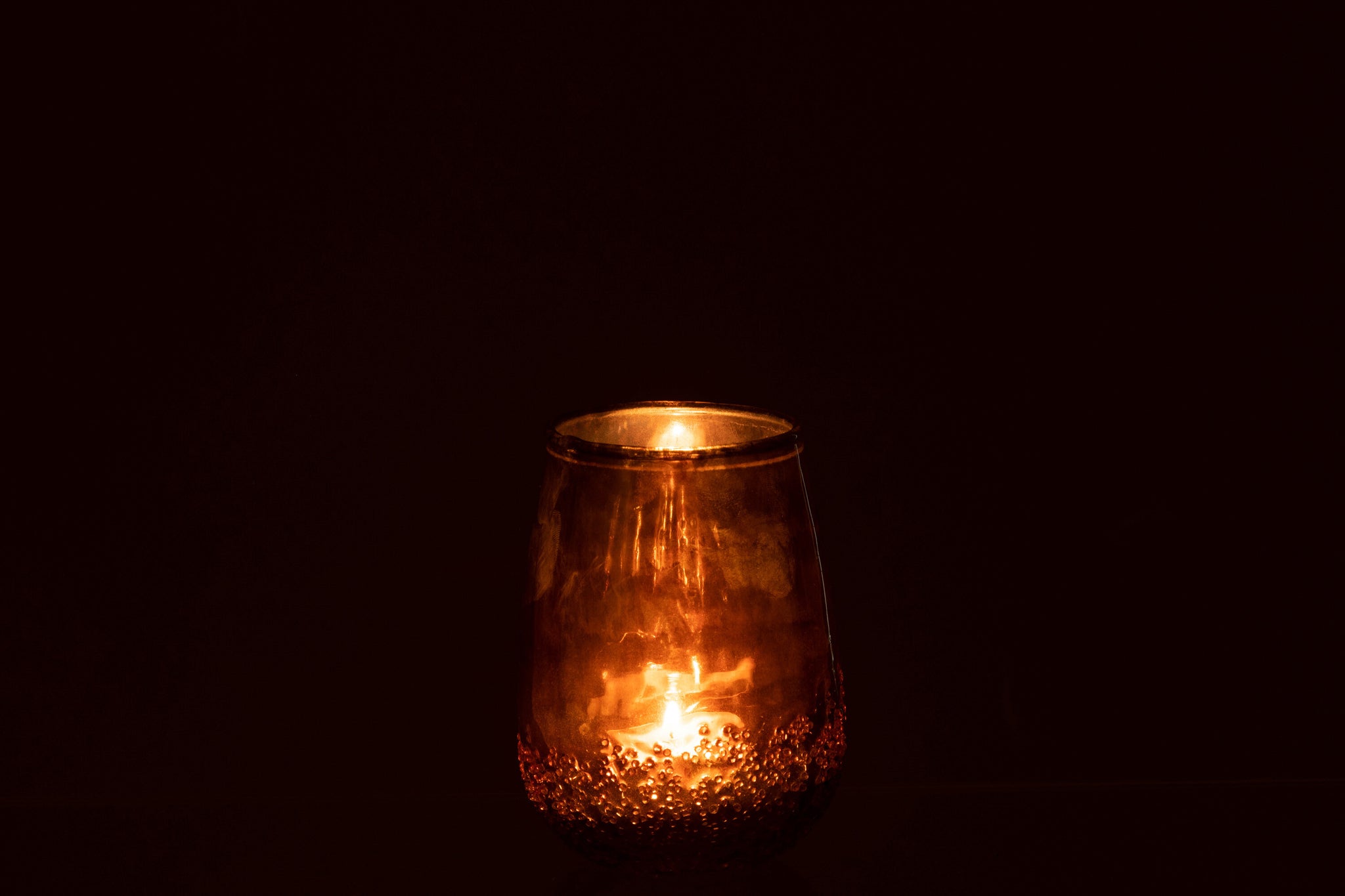 Tealight Holder Mirror Gold Glass Small