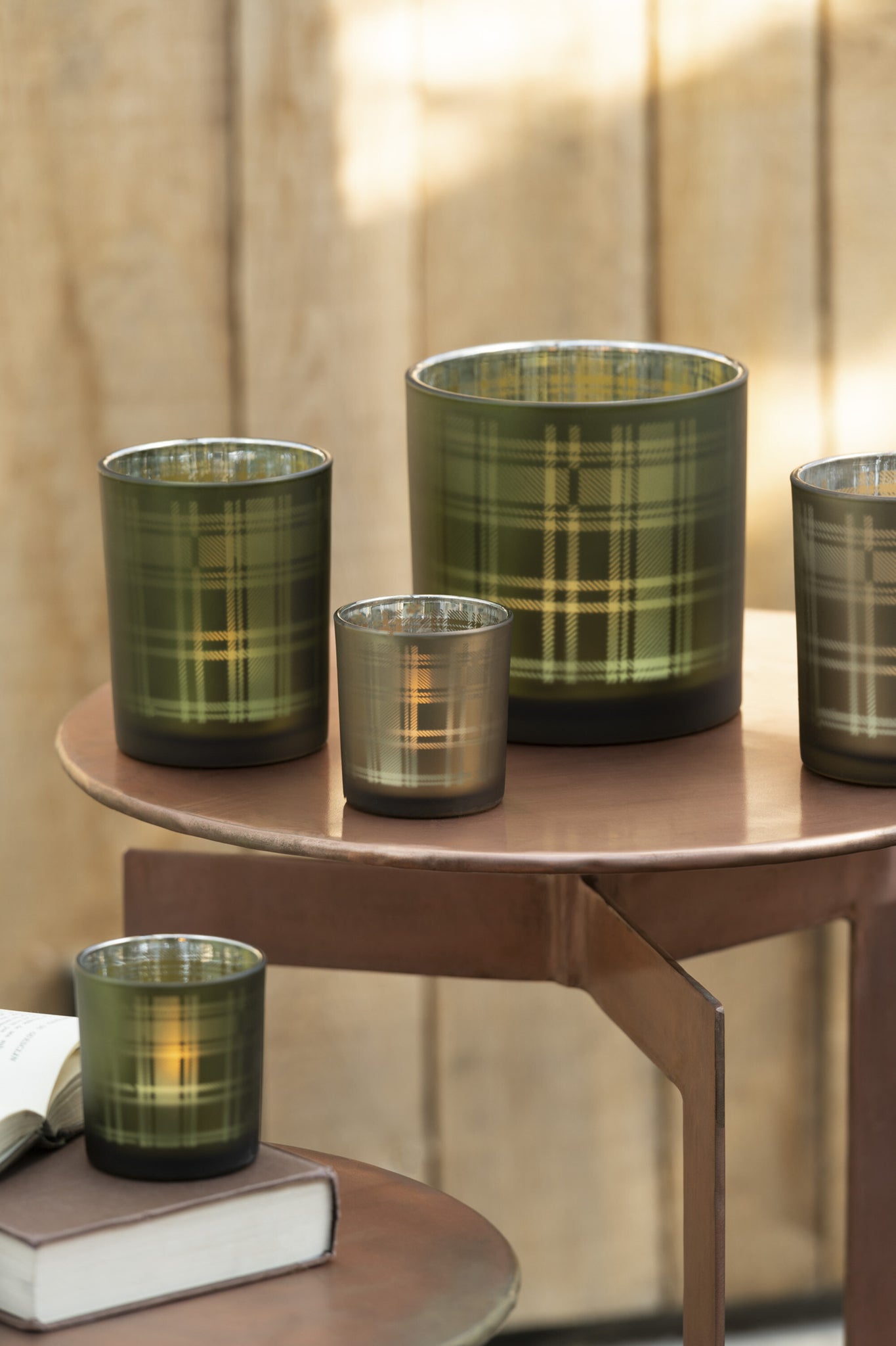 Tealight Holder Rectangles Glass Green Small Assortment Of 2