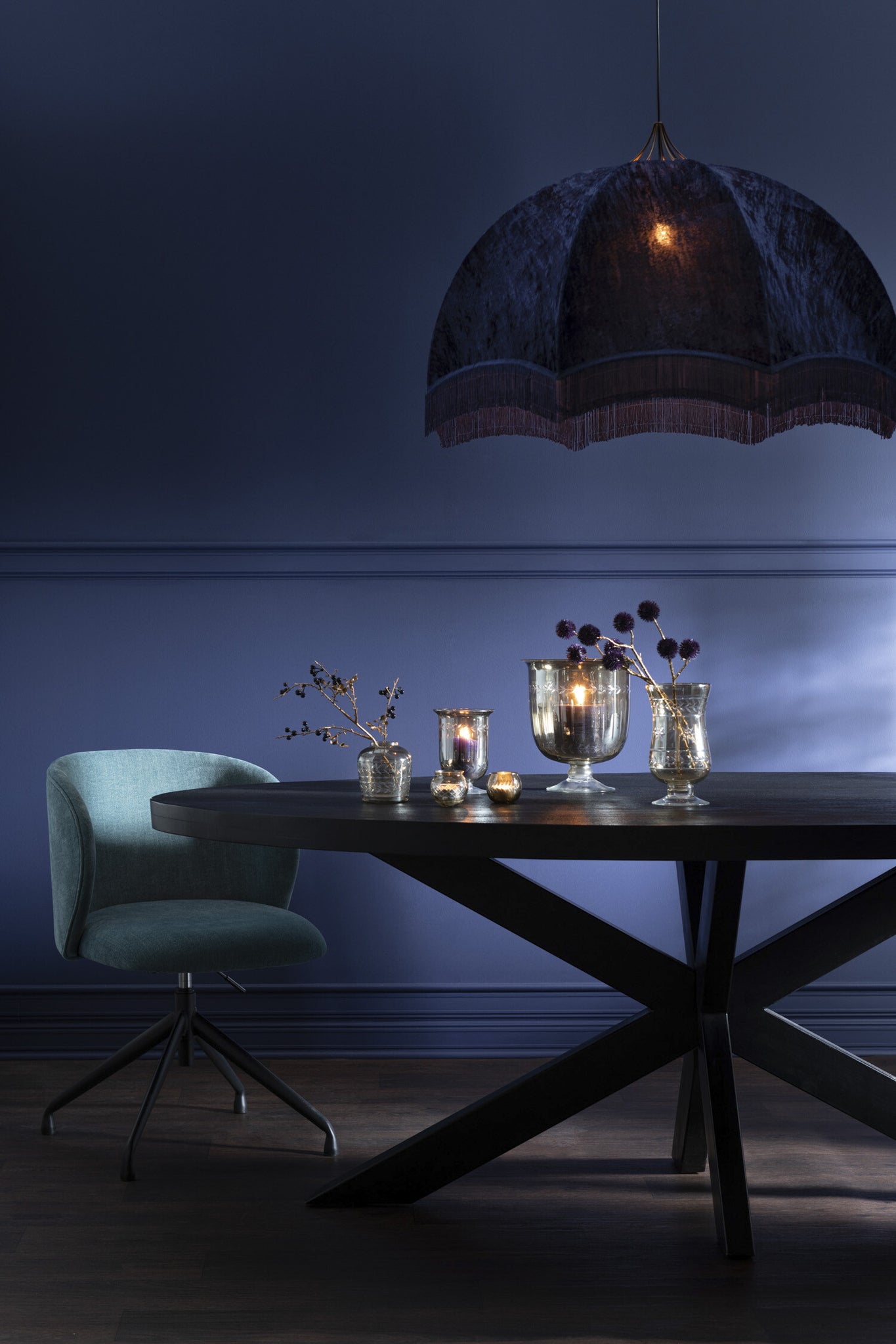 Tealight Holder Twig Round Glass Smoke