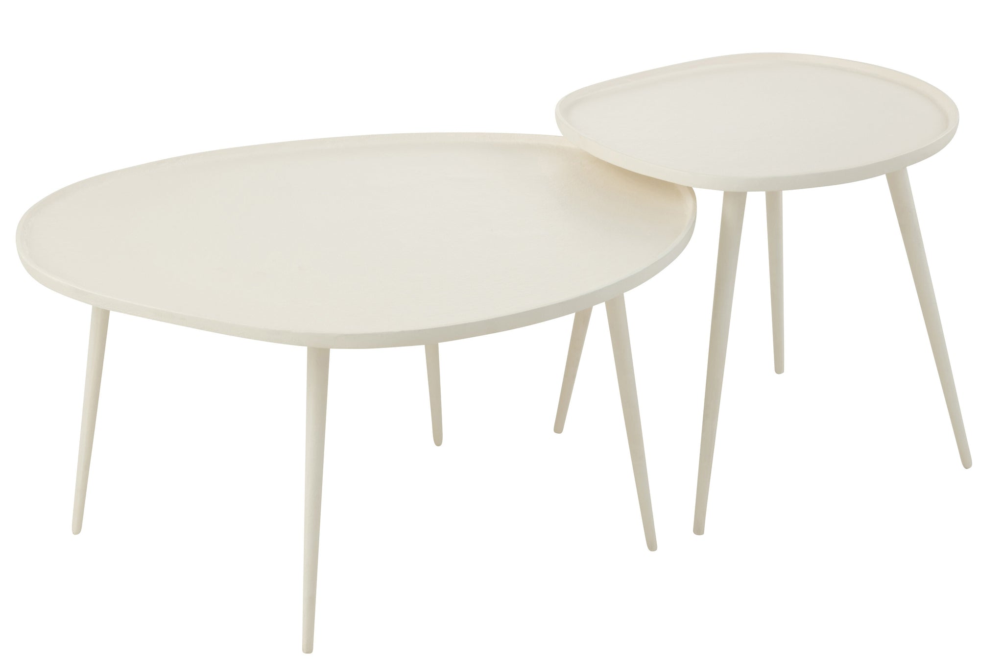 Set Of 2 Sidetables Vinta Aluminium White