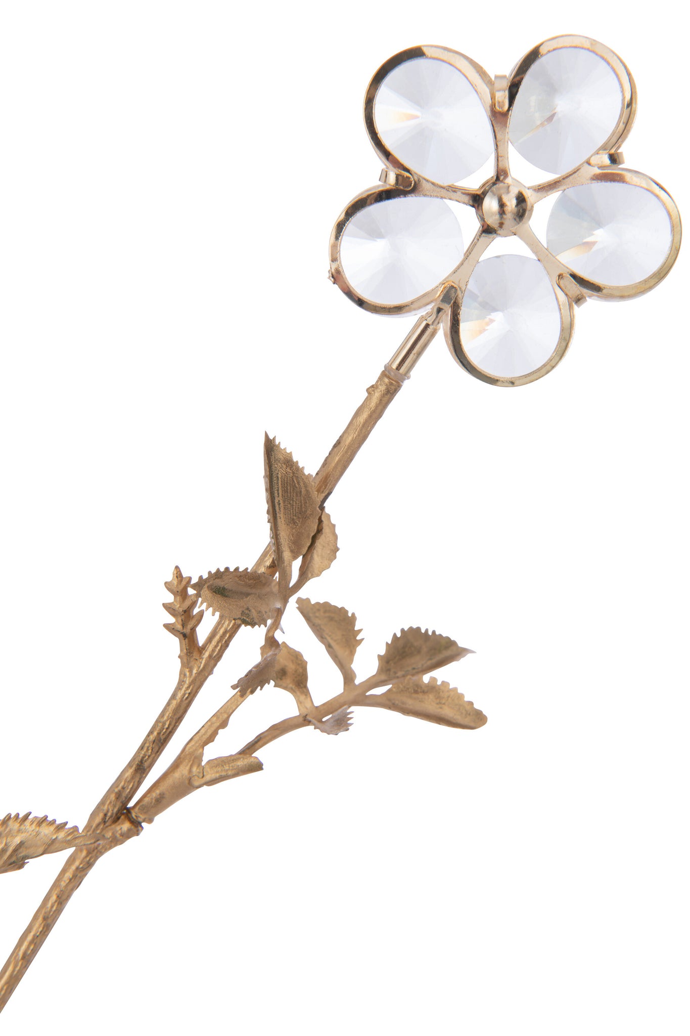 Branch Crystal Flowers Plastic Gold Large