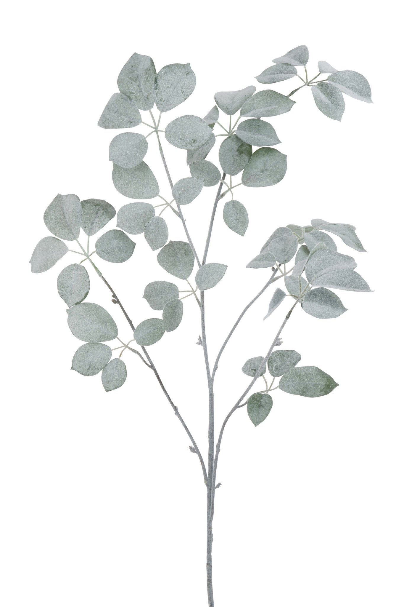 Branch Schefflera Flocked Plastic Green