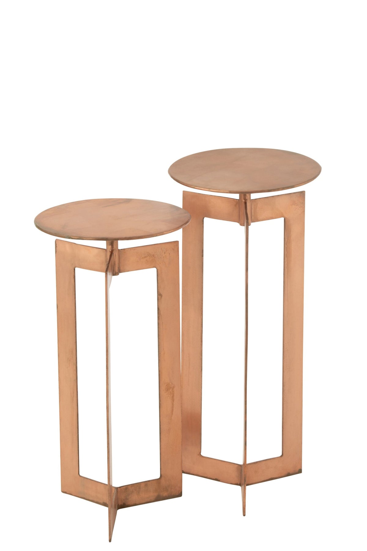 2er-Set Beistelltische Zino High Eisen Kupfer