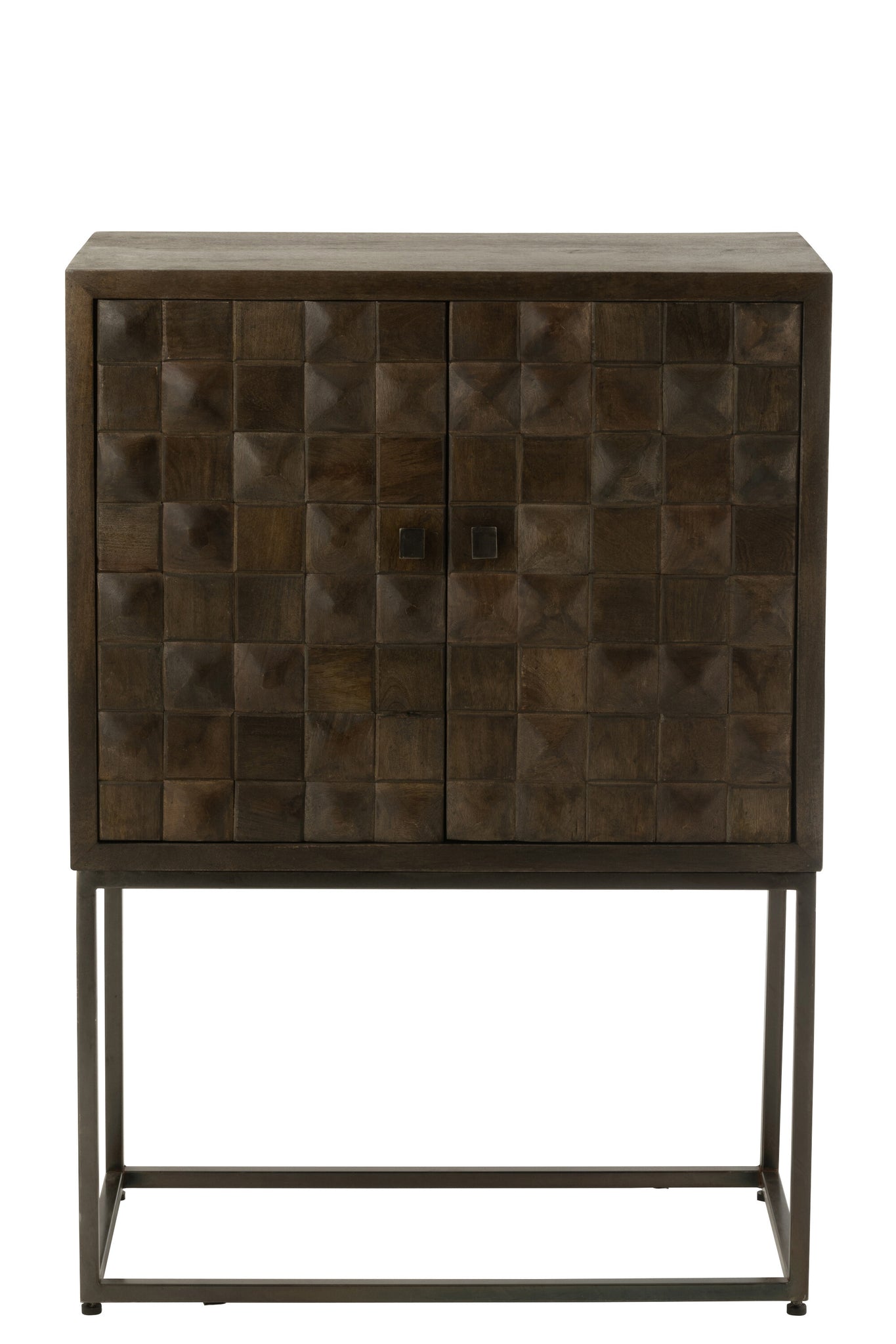 Cupboard On Foot Pino Metal/Mango Wood Brown/Grey