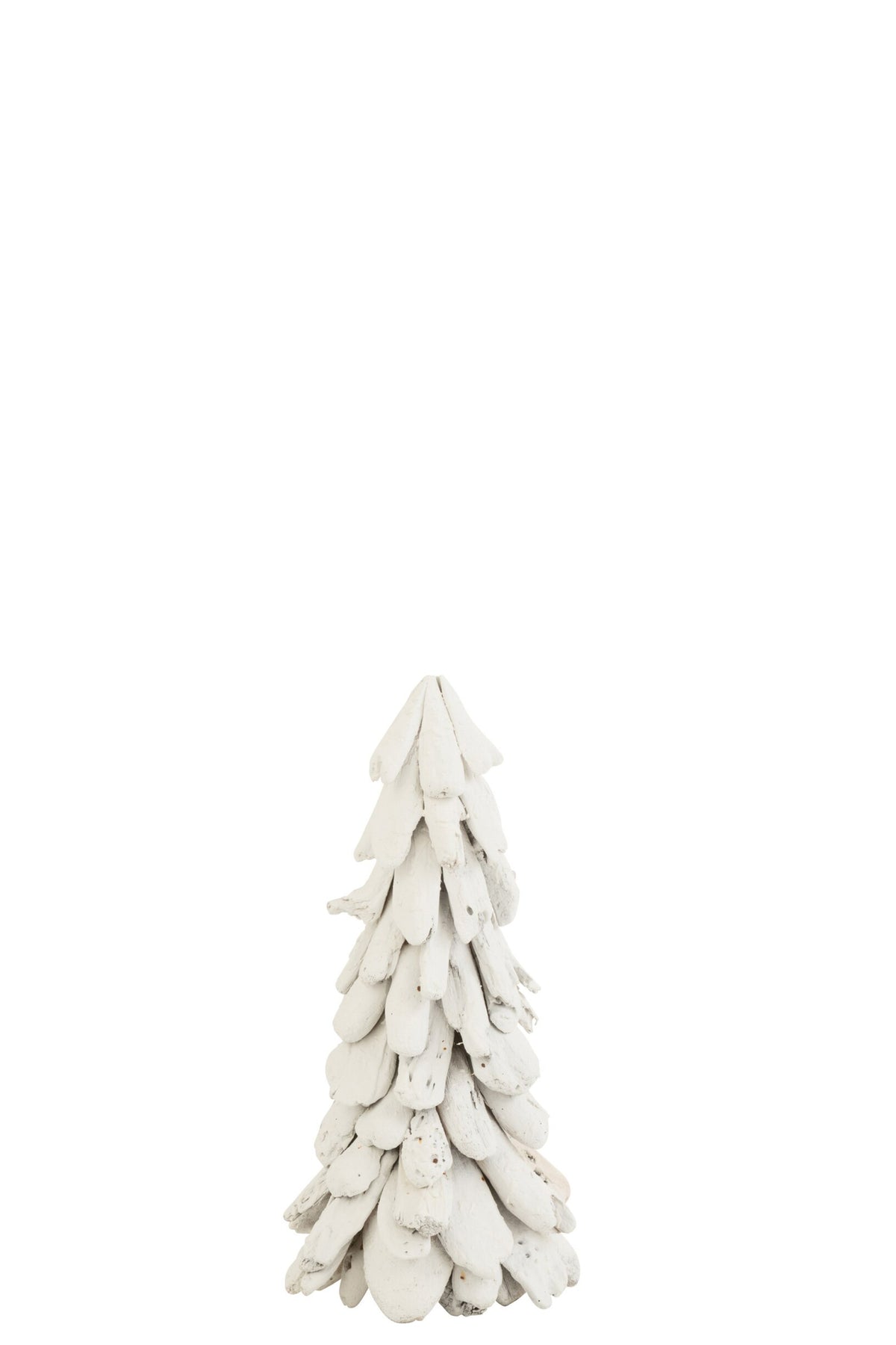 Kerstboom drijfhout met sneeuw medium – gerecycled hout, wit, 50 cm