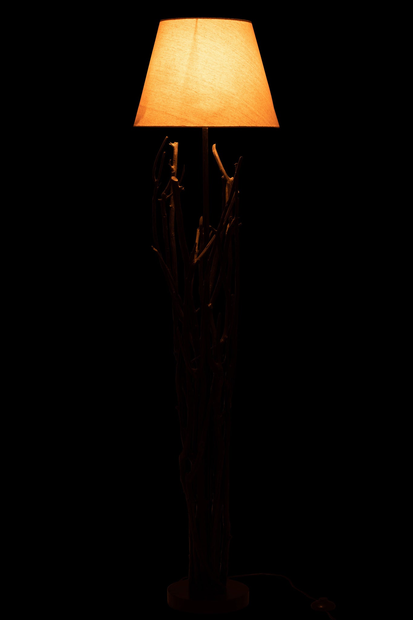 Standing Lamp Branches Chestnut Wood Black