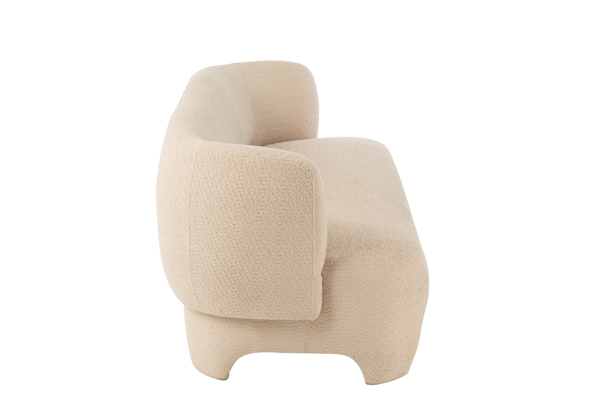 Sitzbank für 2/3 Personen, Stricktextil/Holz, Weiß