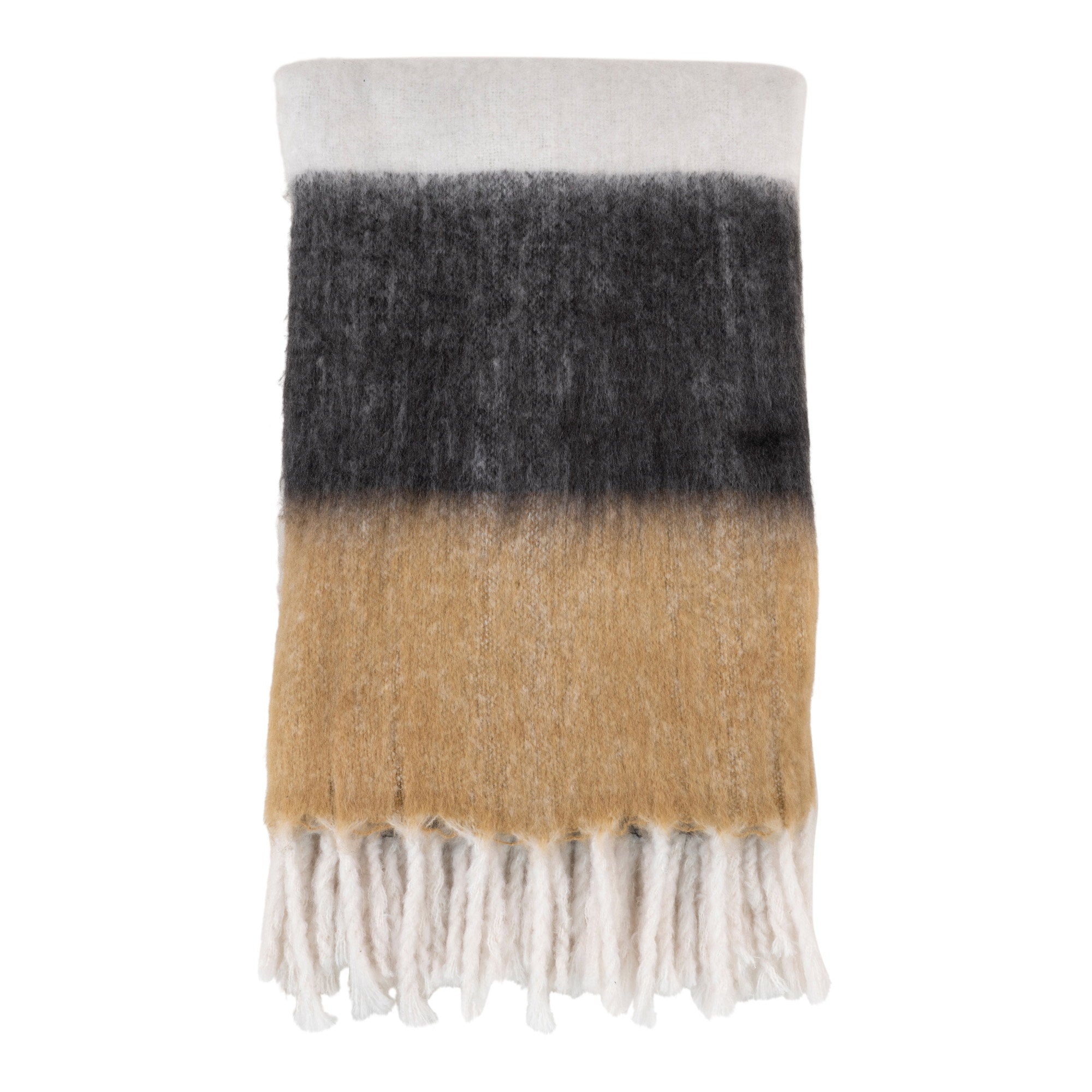 Sintra plaid in zwart, wit en bruin 130 x 170 cm