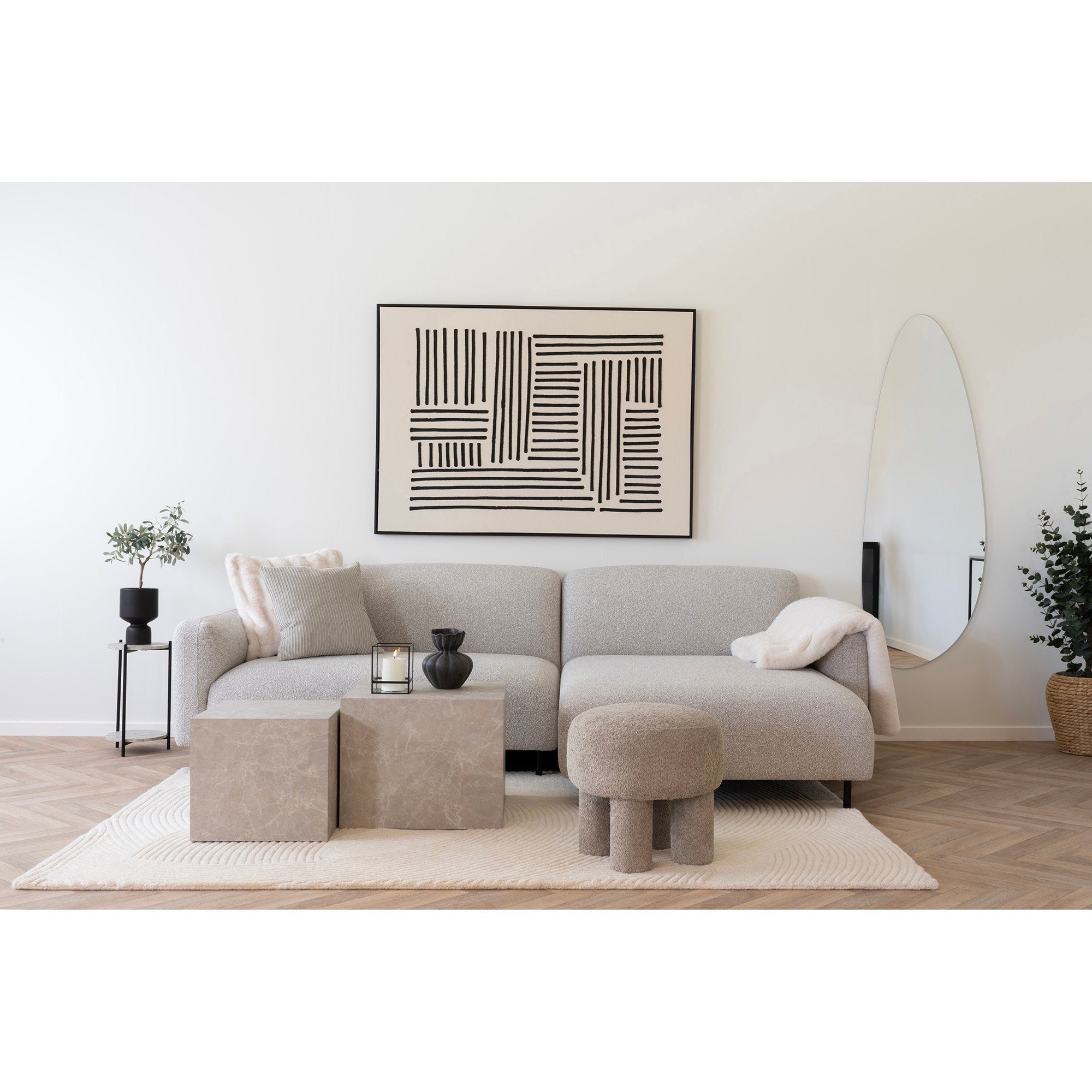 Galena plaid van imitatiebont in wit 130 x 180 cm