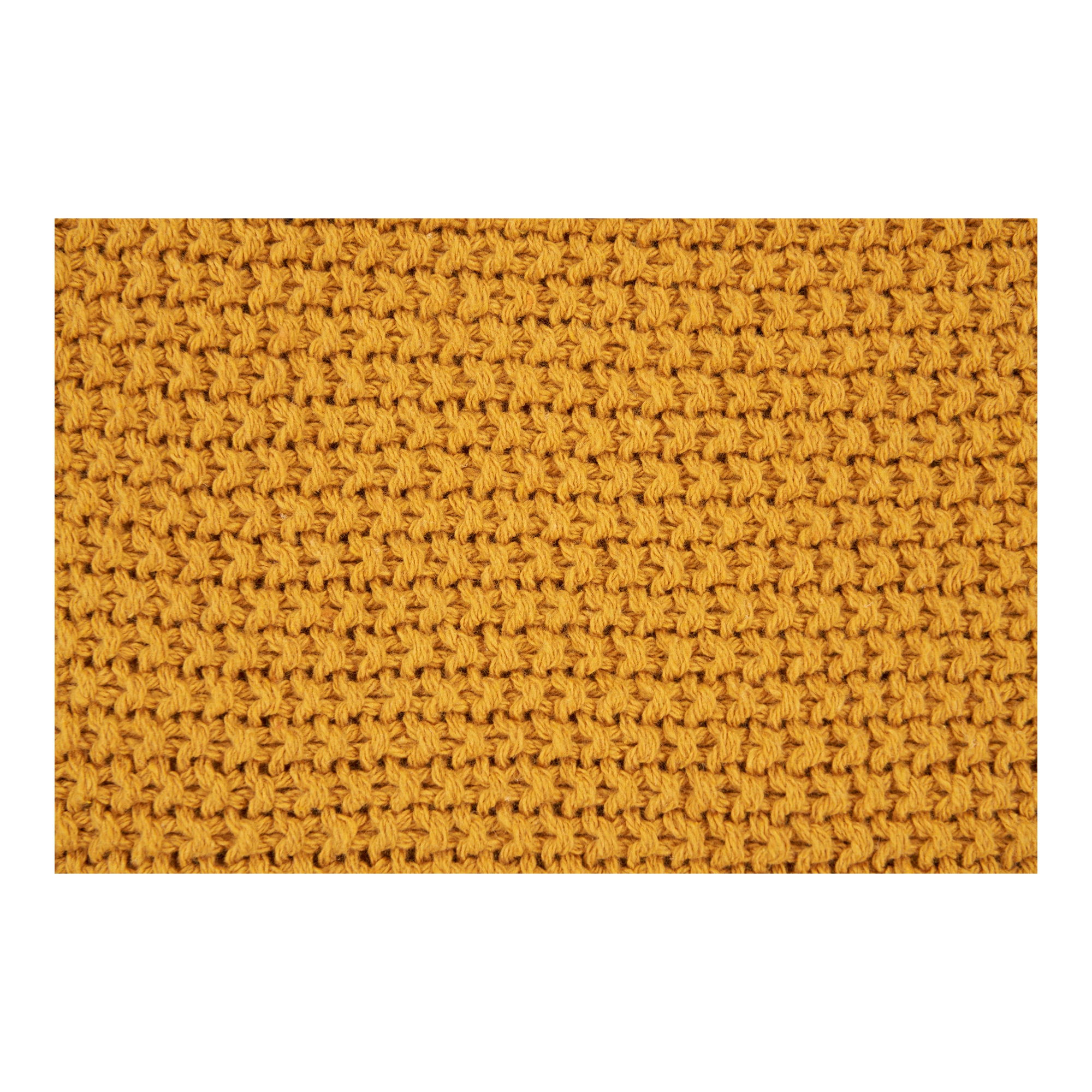 Santos plaid van gerecycled katoen in oker 130 x 170 cm