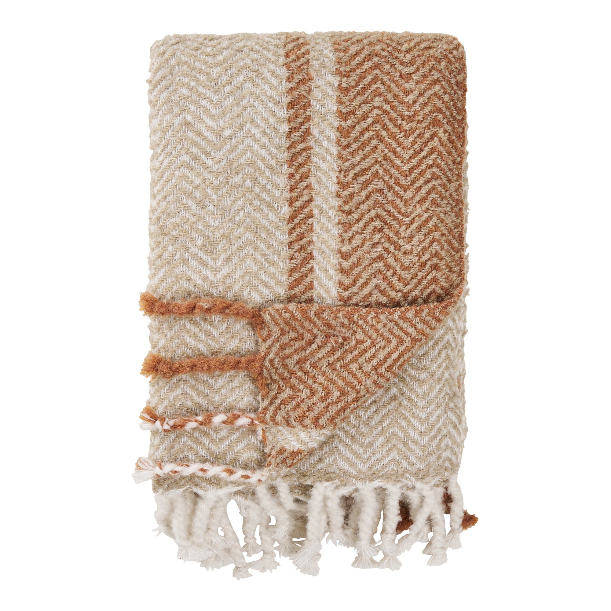 Almora Plaid - Plaid, Beige/Goldorange 130x180 cm