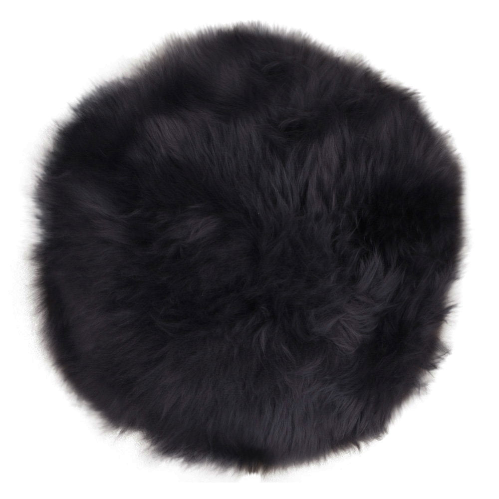 Lammfell-Sitzauflage - Lammfell-Sitzauflage, schwarz ø35 cm