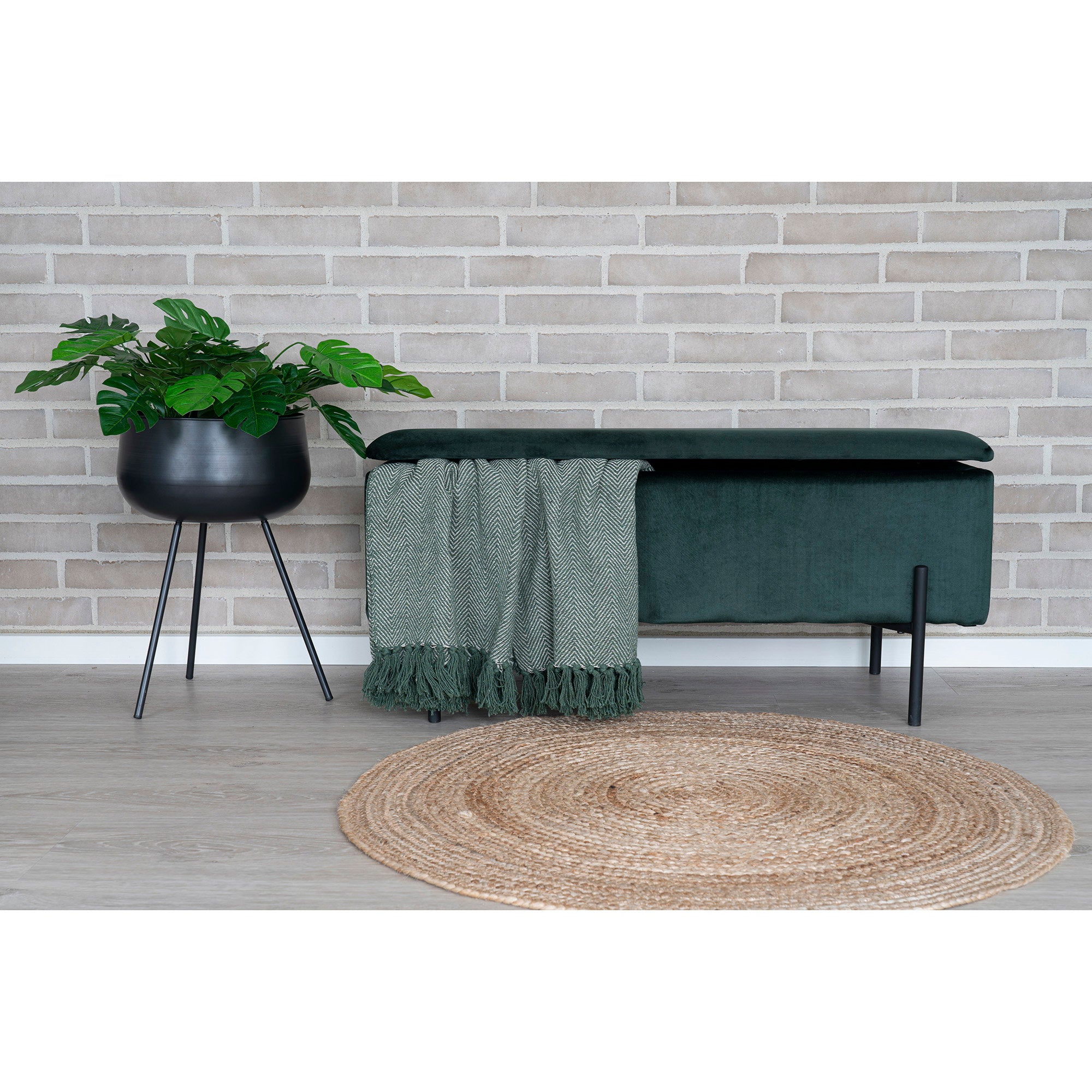 Bombay Rug - Rug, braided jute, natural ø90 cm