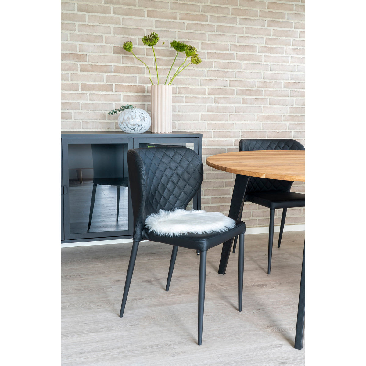 Stoelkussen Lambskin – imitatieschapenvacht, wit, ø35 cm