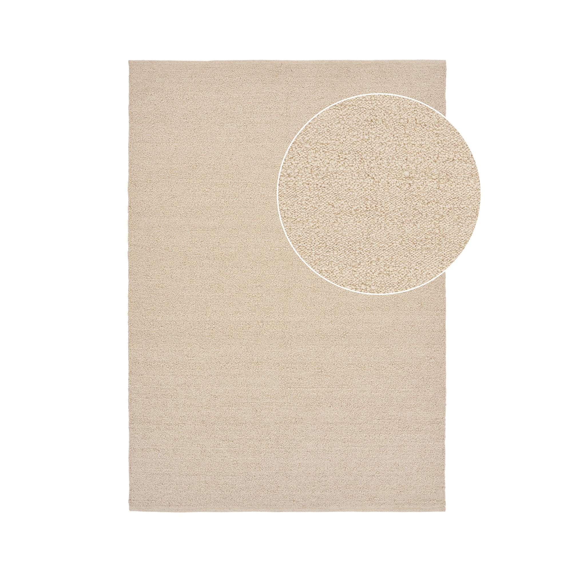 Vloerkleed Bela – handgeweven wol, beige, 160x230 cm
