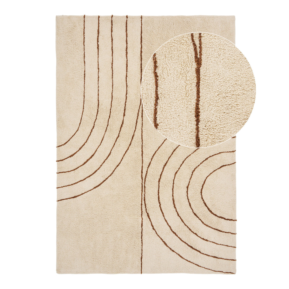 Tampa Teppich - Teppich, Baumwolle mit Druck, beige 200x300 cm
