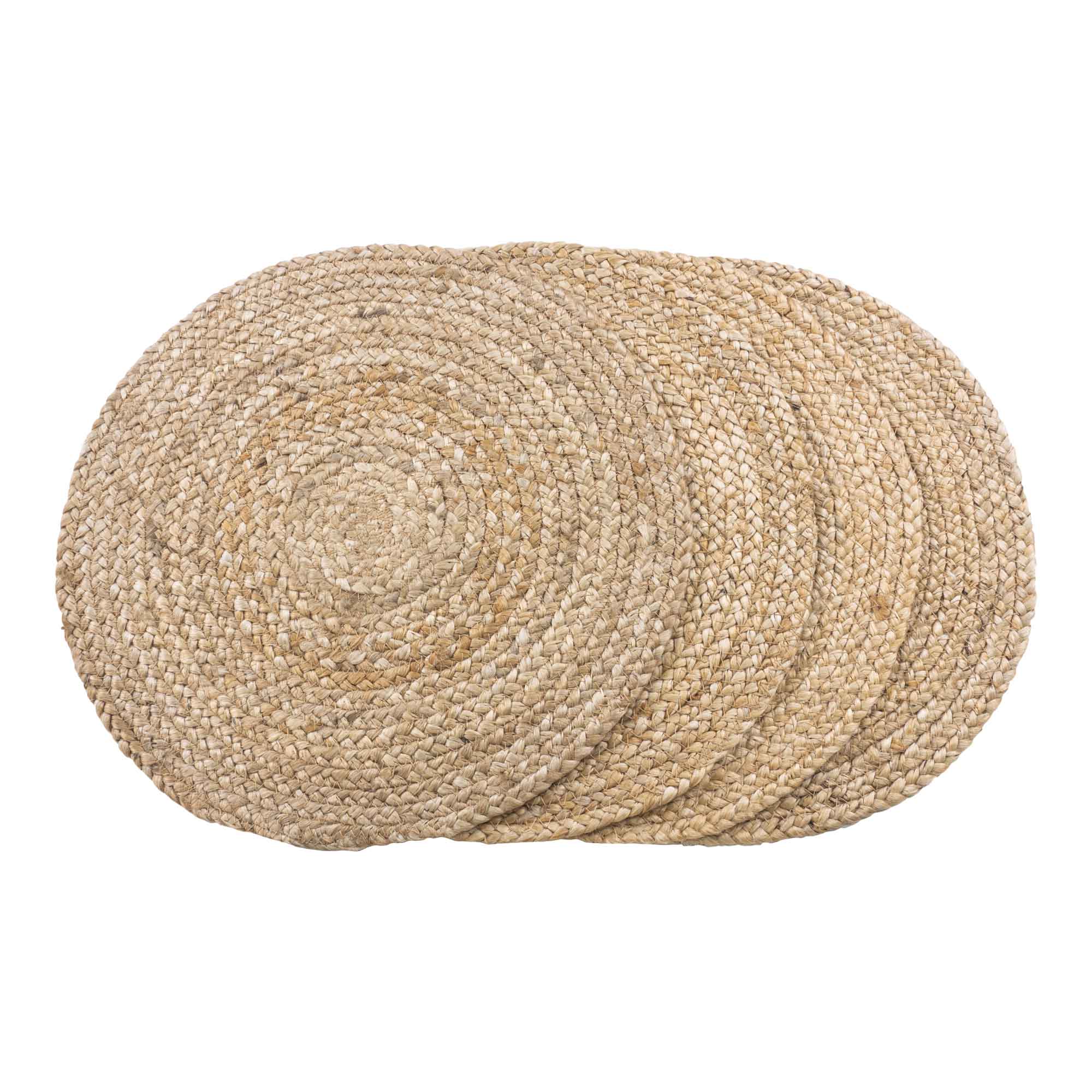 Bombay Placemat, set of 4 - Placemat in braided jute, natural ø38 cm, set of 4