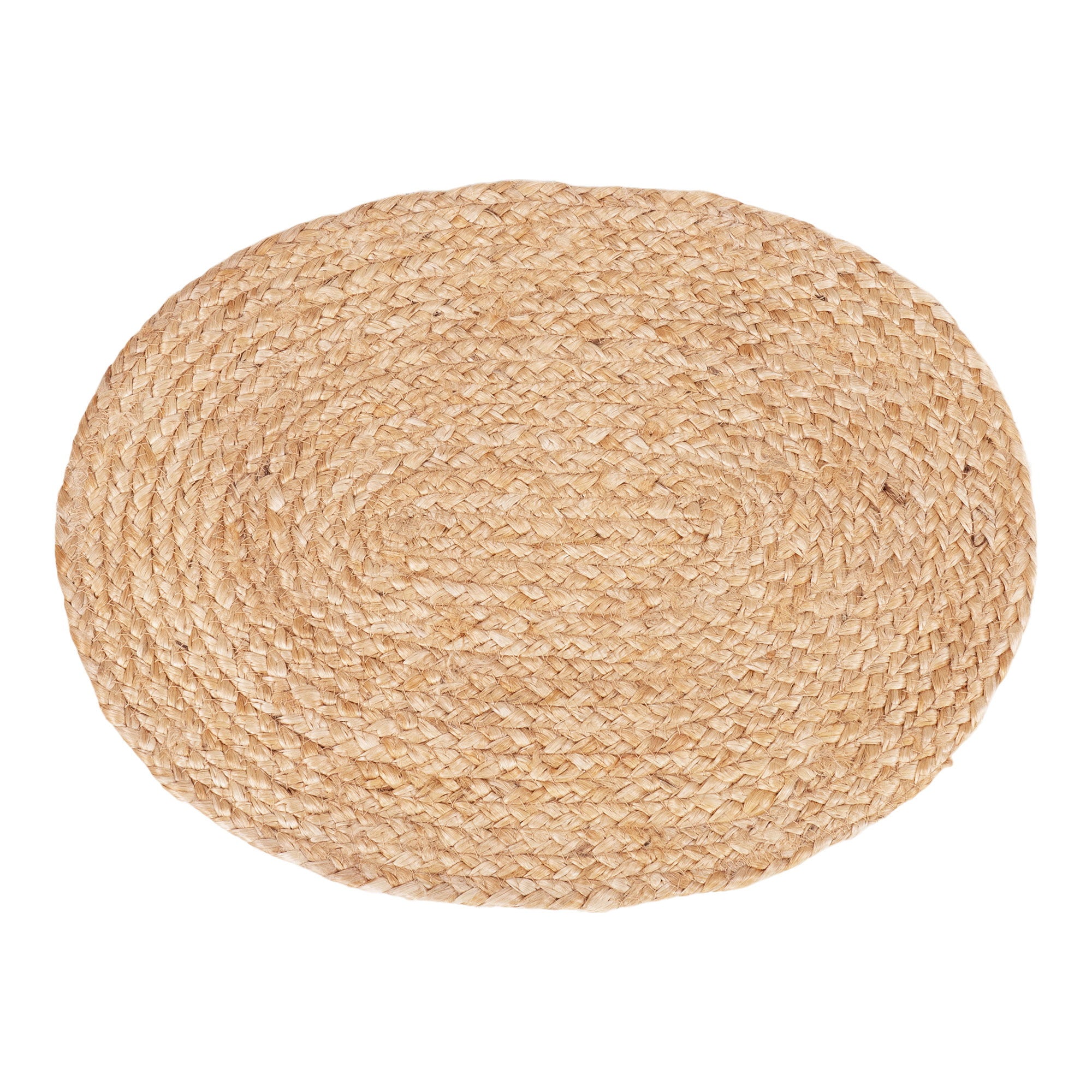 Bombay Placemat - Placemat in braided jute, nature, oval 35x45 cm, set of 4
