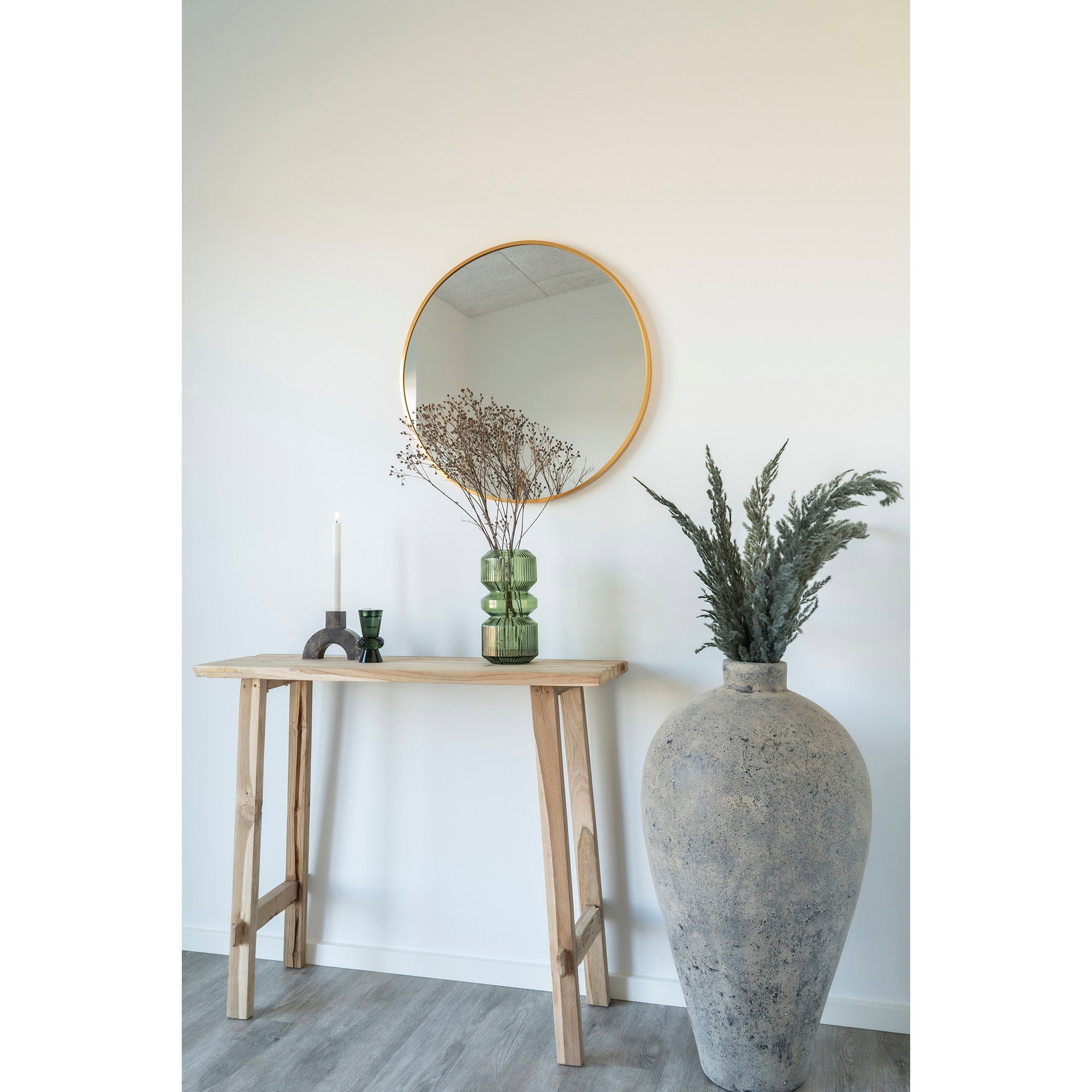 Madrid Mirror - Mirror, aluminium, brass look ø60 cm