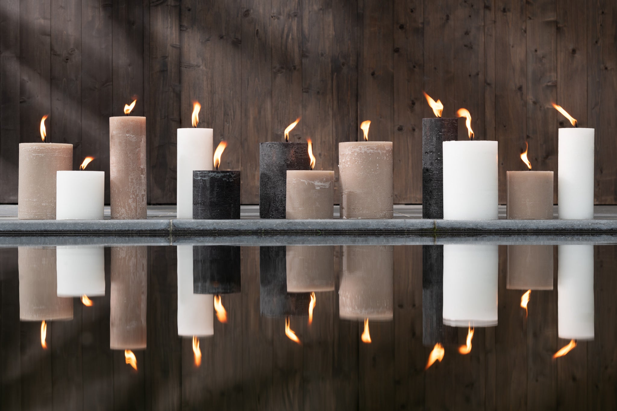 Outdoor Candle Pillar Paraffin Black Medium-95Hours