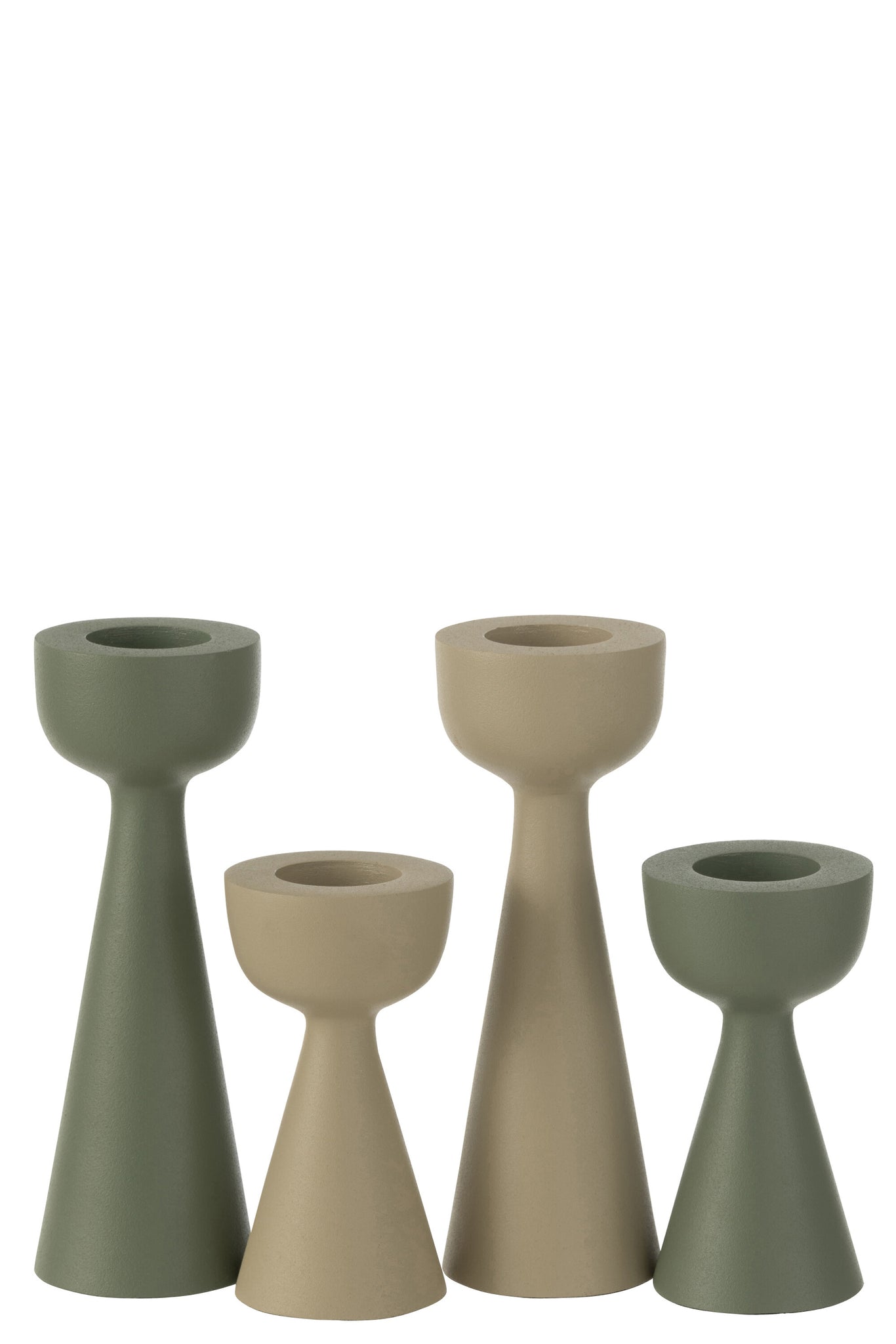 Candle Holder Cone Aluminium Ivory Large