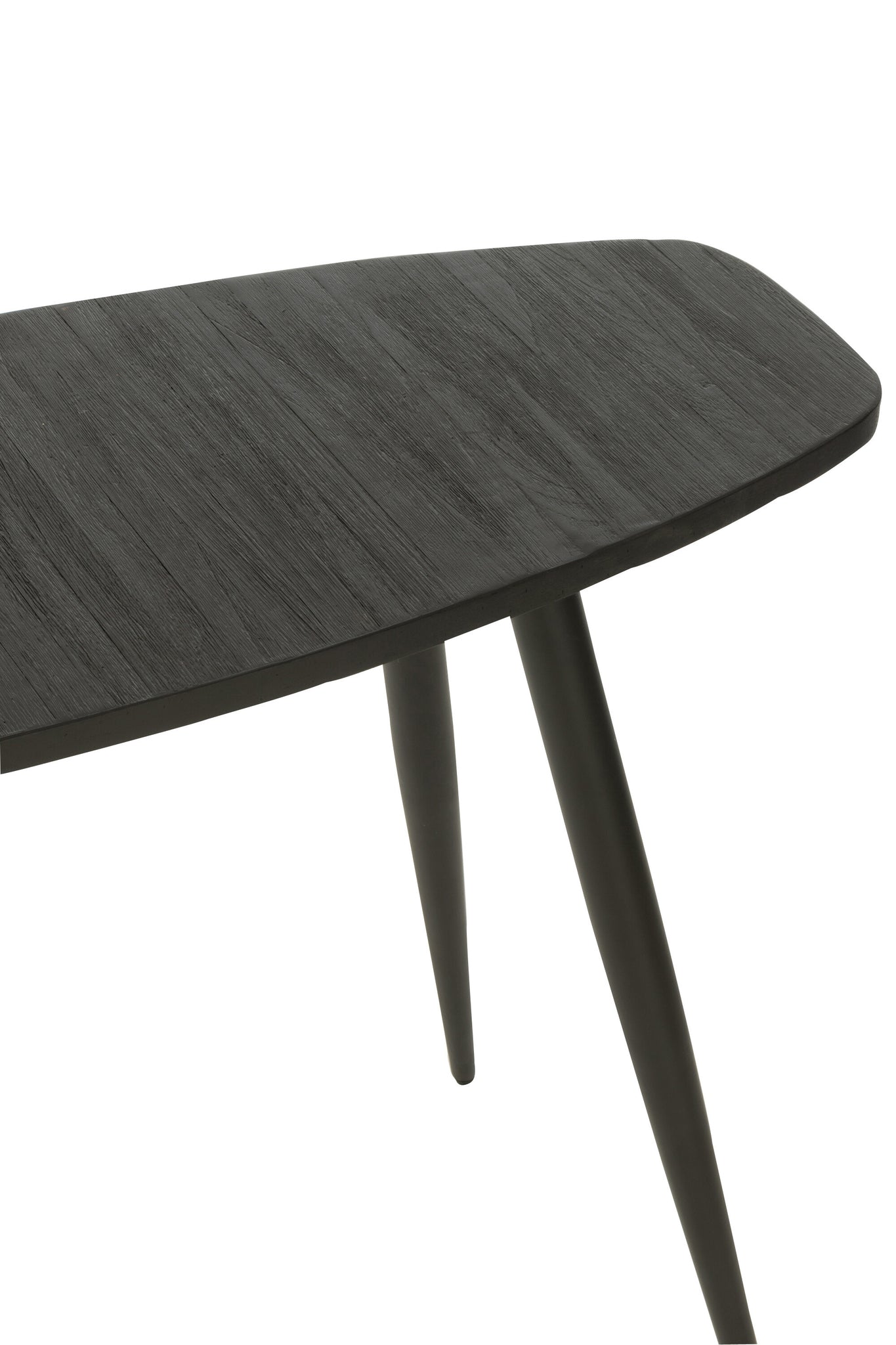 Konsole Oval Recycle Teak Schwarz