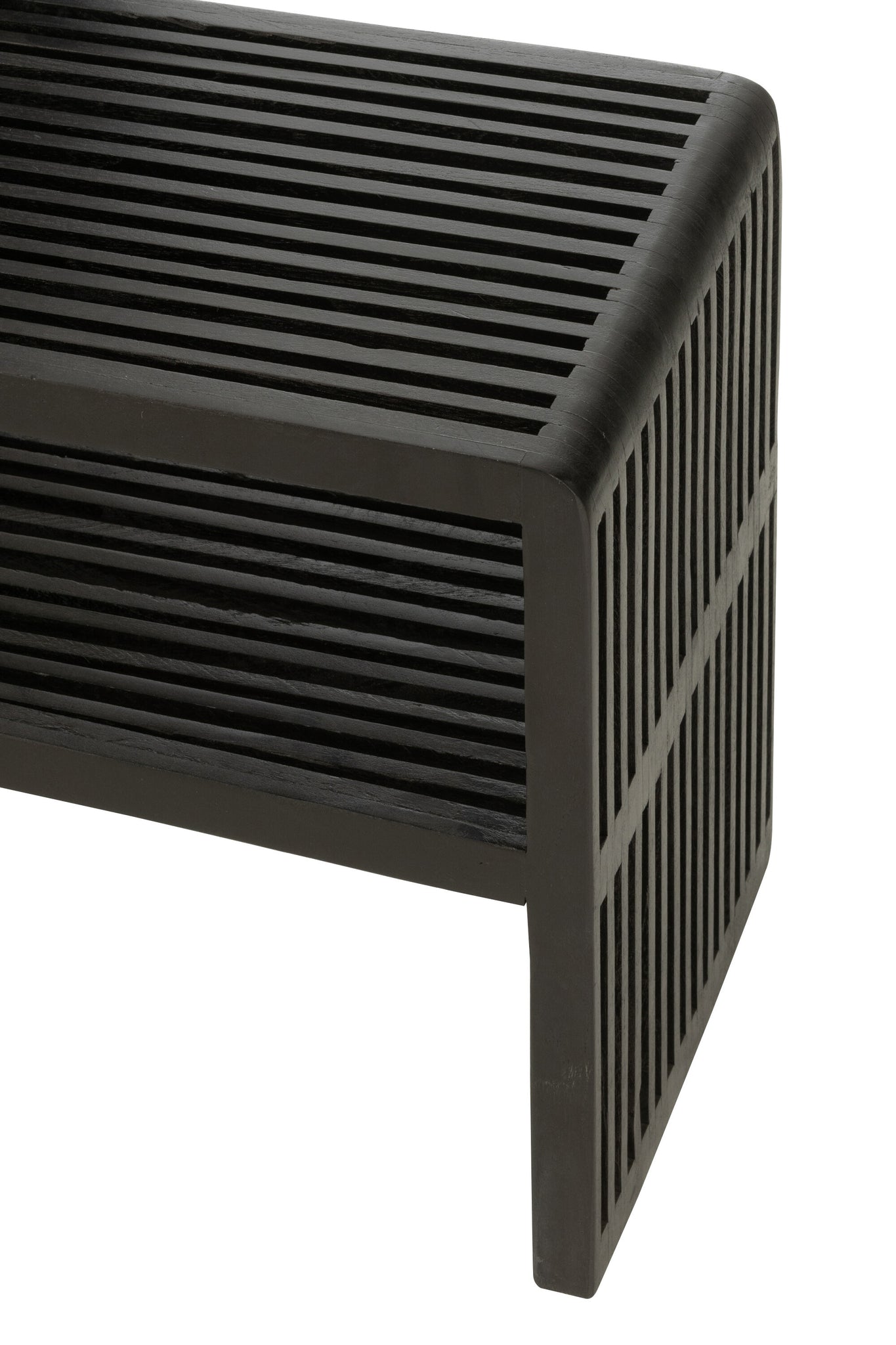 2er-Set Konsolen mit Ablage, recyceltes Teakholz, Schwarz