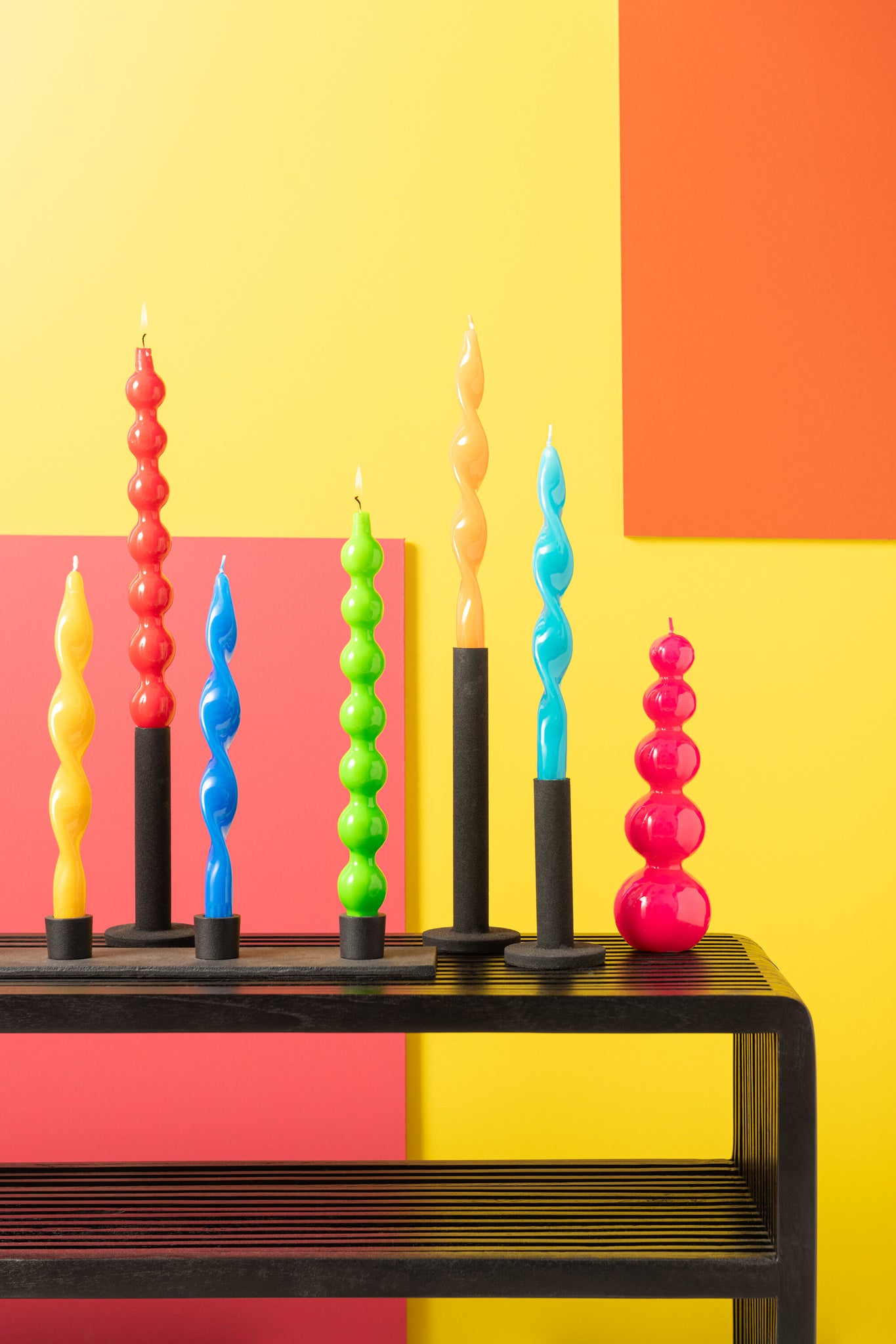 2er-Set Konsolen mit Ablage, recyceltes Teakholz, Schwarz