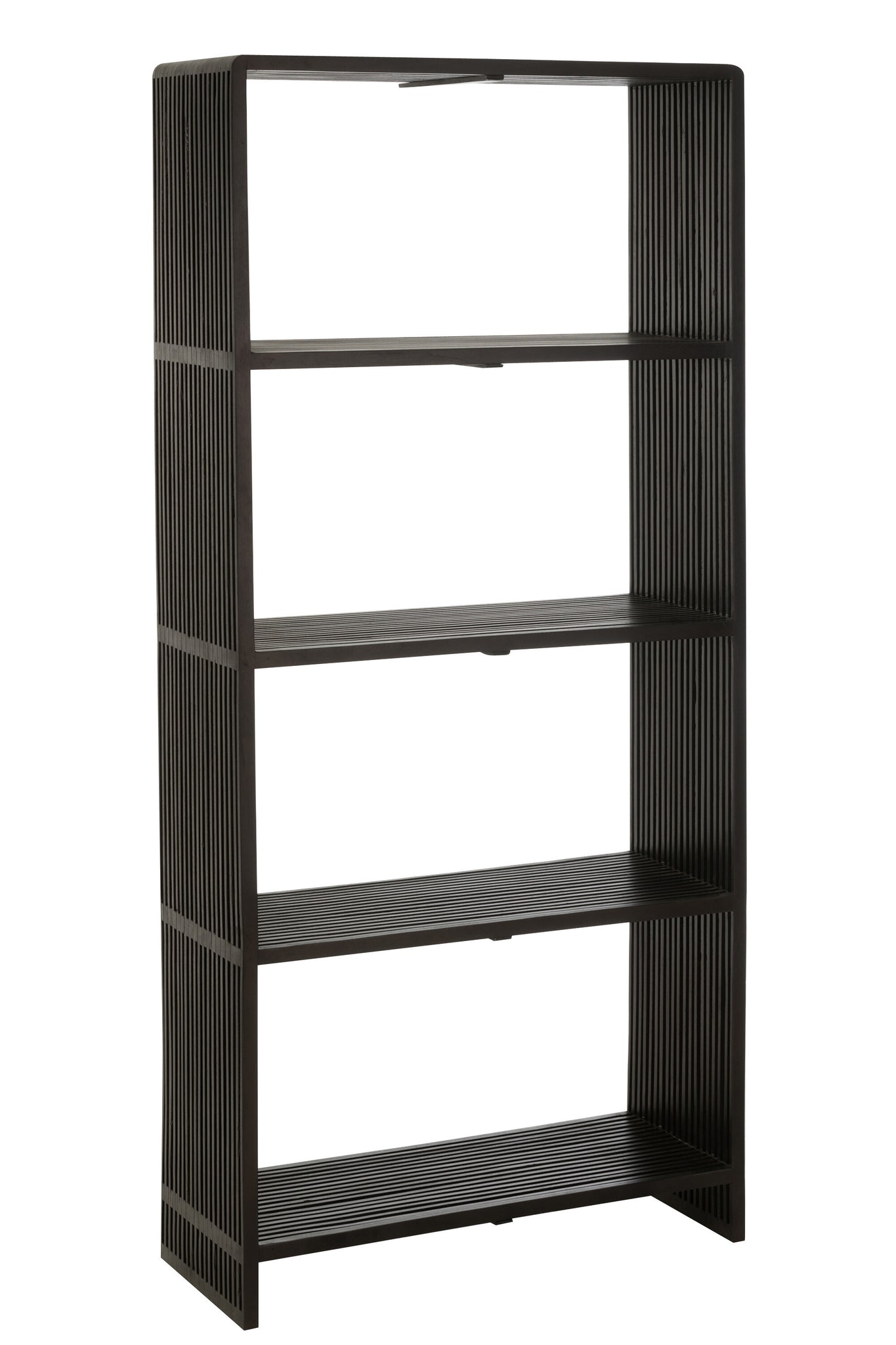 Bookcase 4 Shelves Recycle Teak Black