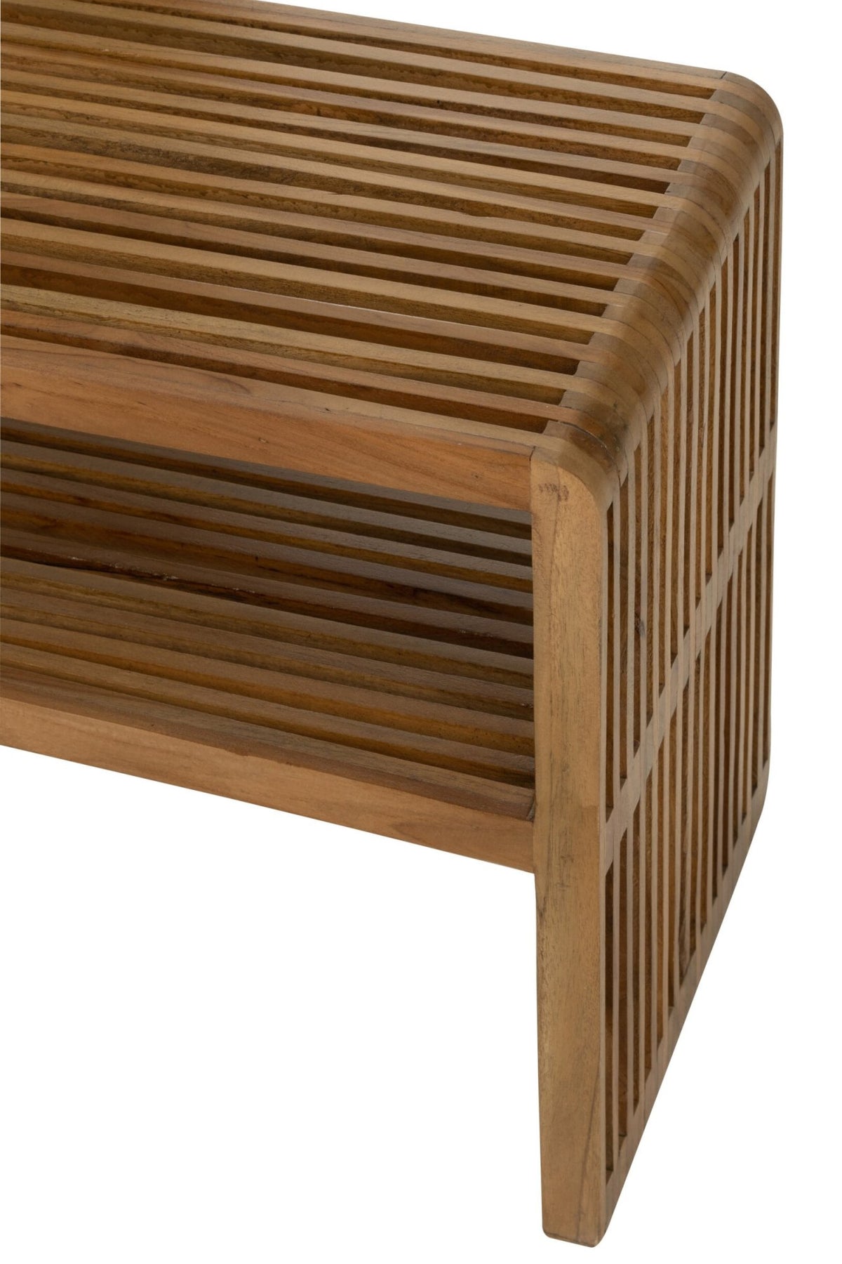 Set di 2 console con ripiano in teak riciclato naturale