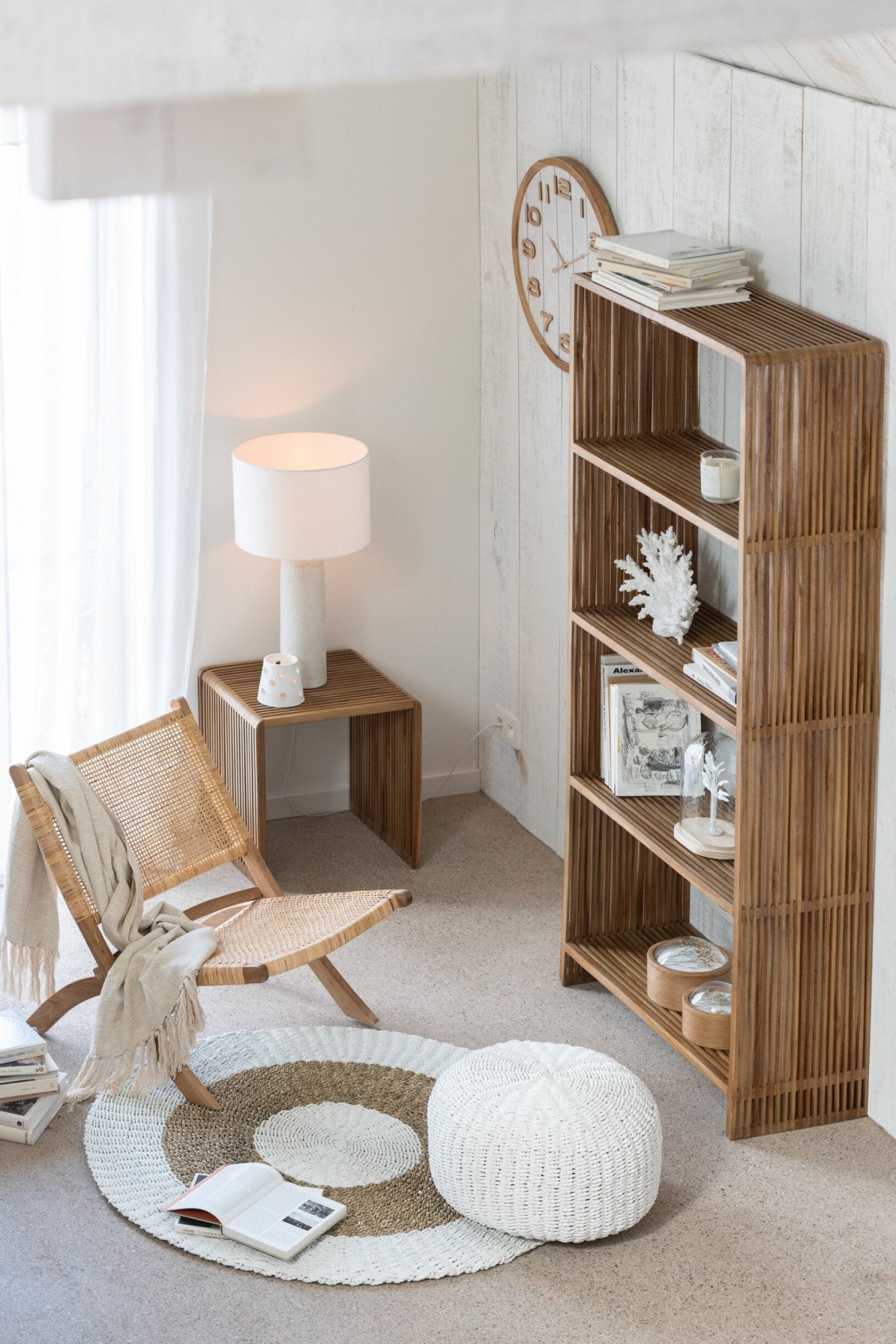 Bücherregal 4 Regalböden Recycling Teak Natur