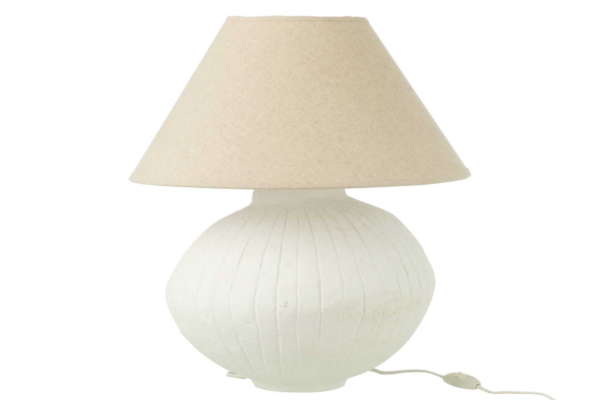 Lamp Pot + Cap Paper Mache White