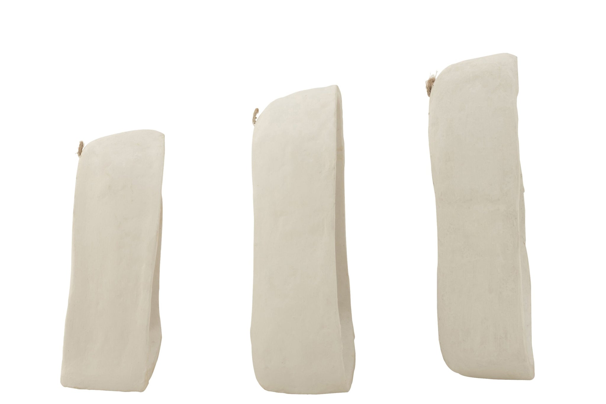 Wandregale aus Pappmaché – weiß, 35x15x45 cm, 3er-Set