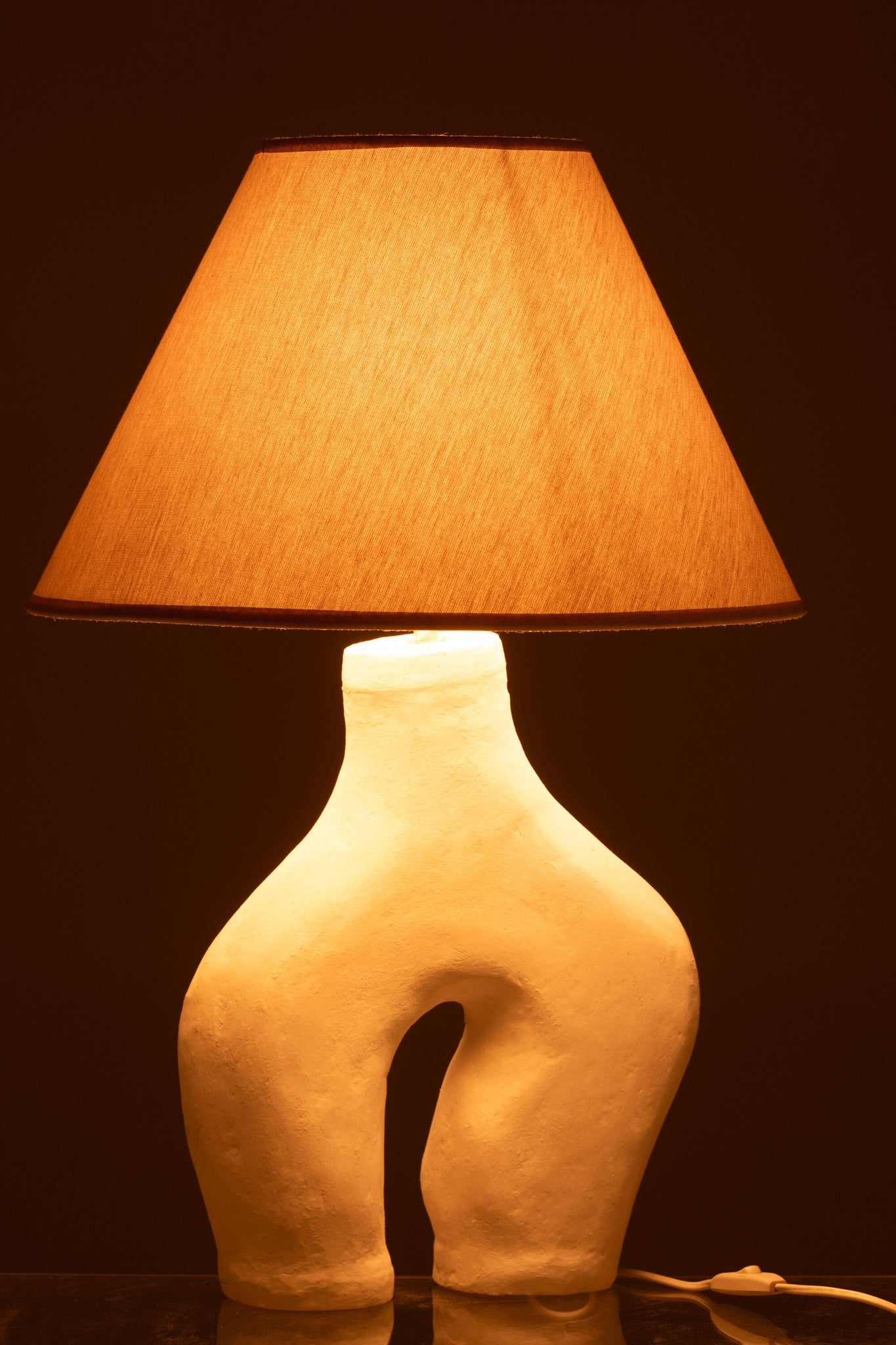 Lamp + Shade Legs Paper Mache White