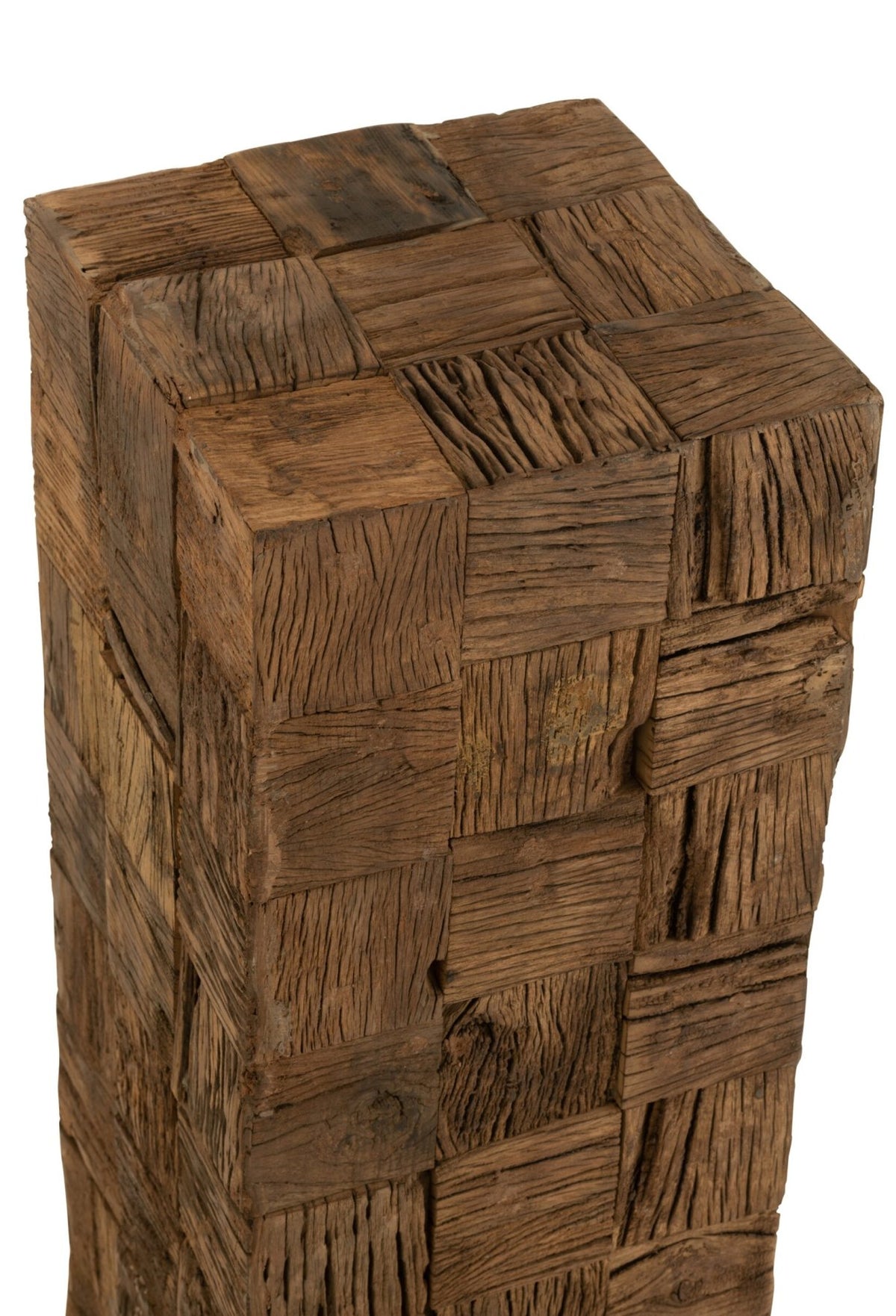 Vela de pilar madera natural mediana