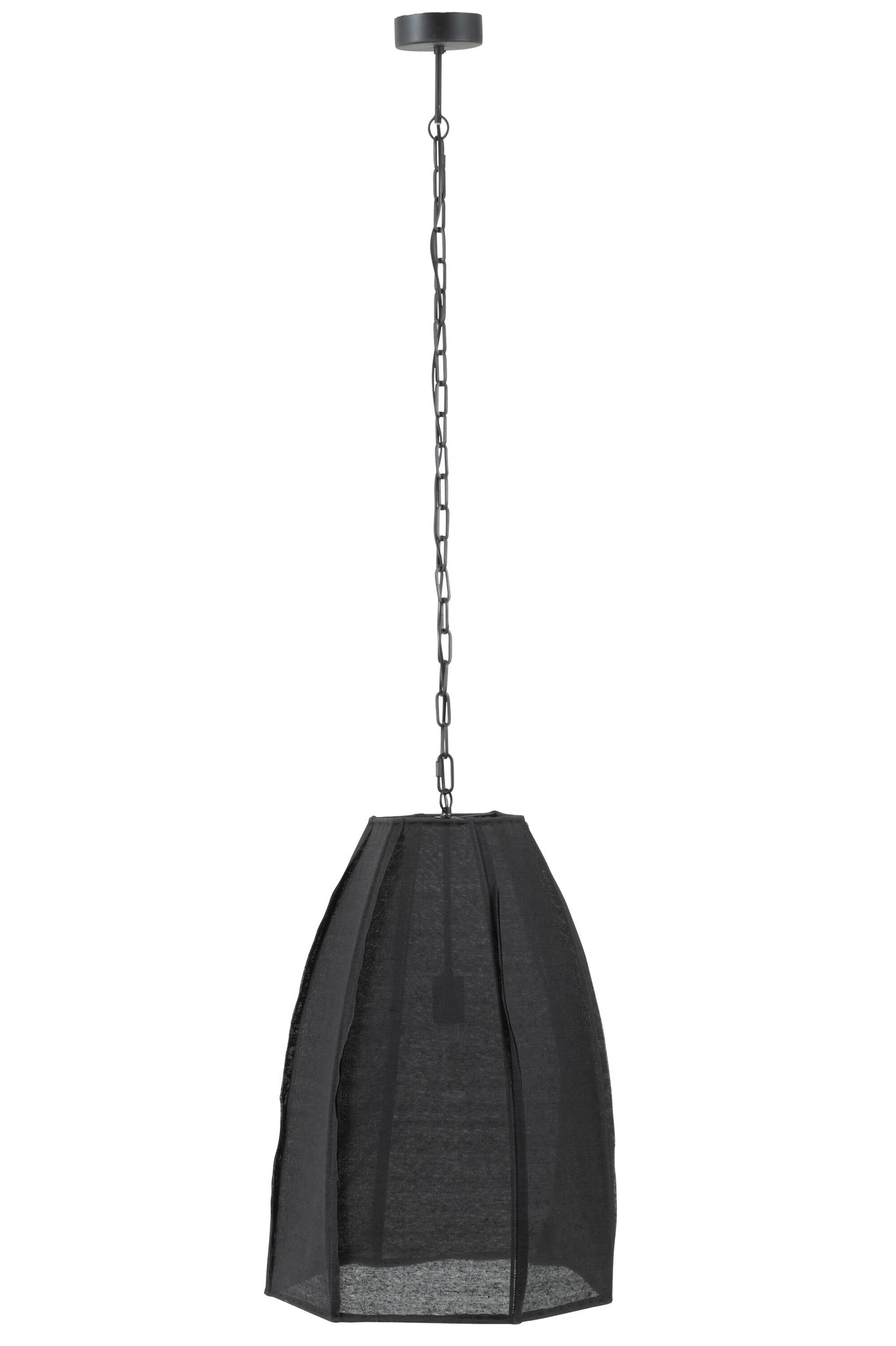 Ceiling Lamp Pear Linen/Iron Black Large
