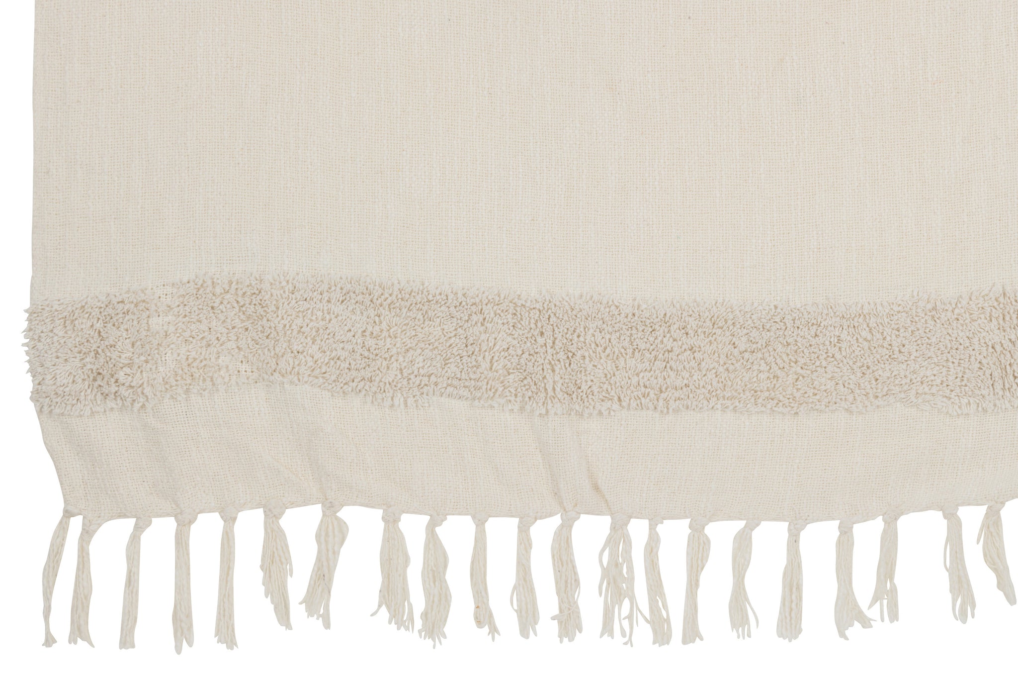 Plaid Diamonds+Fringes Cotton/Sequin White/Gold