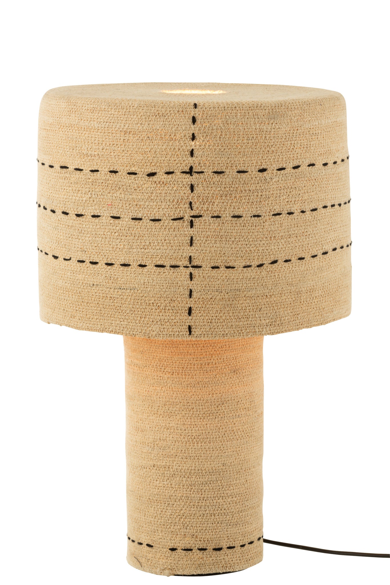 Table Lamp Dotted Lines Seagrass Natural/Black
