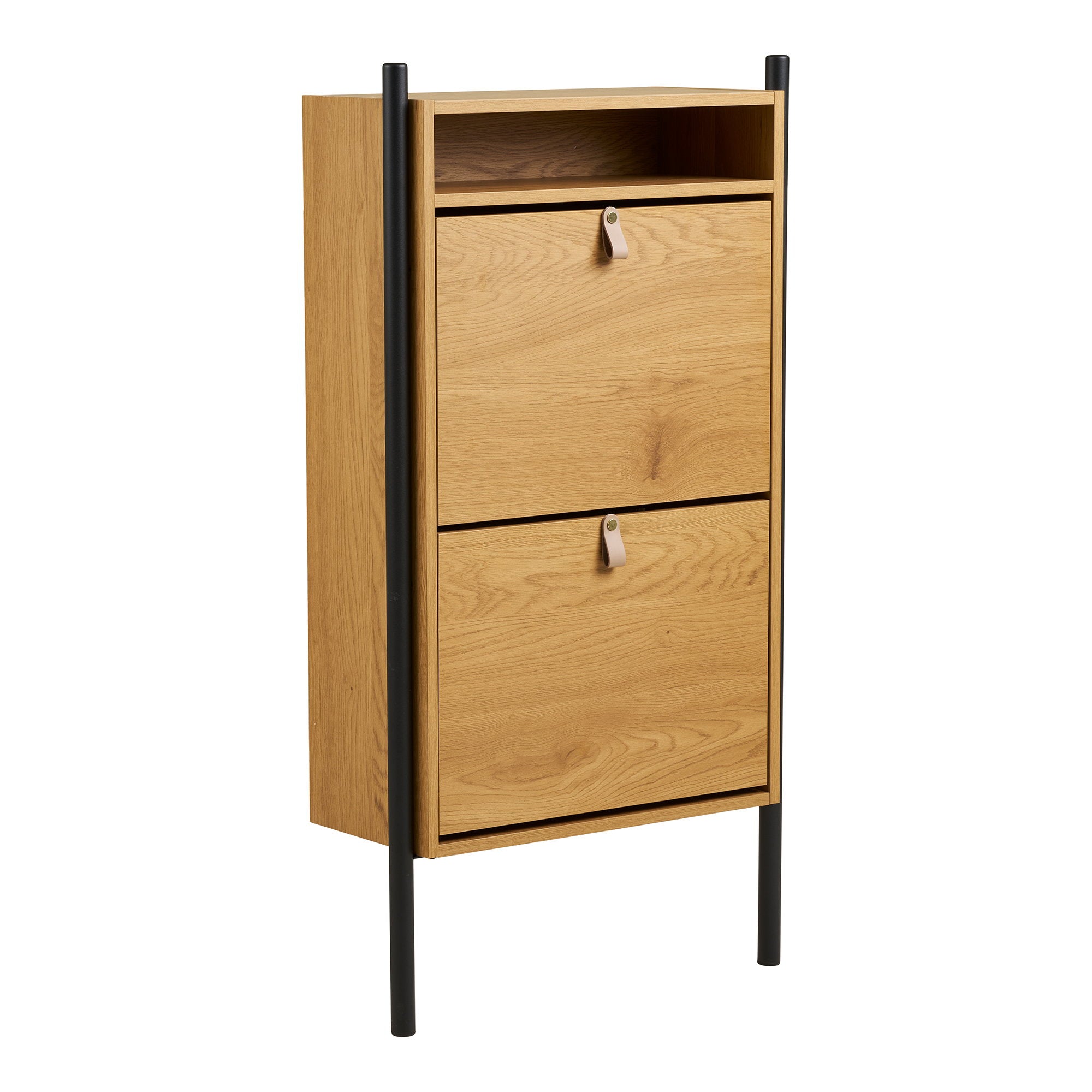 Barco Shoe Cabinet - Shoe cabinet, oak look 62x26x118 cm